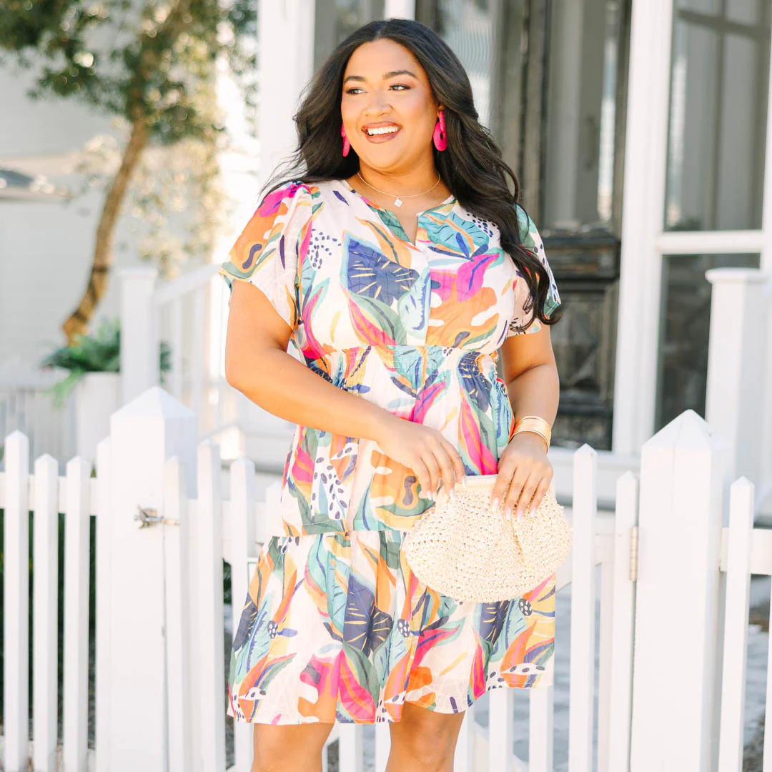 Samba By The Sea Dress, Fuchsia Multi - Image 7