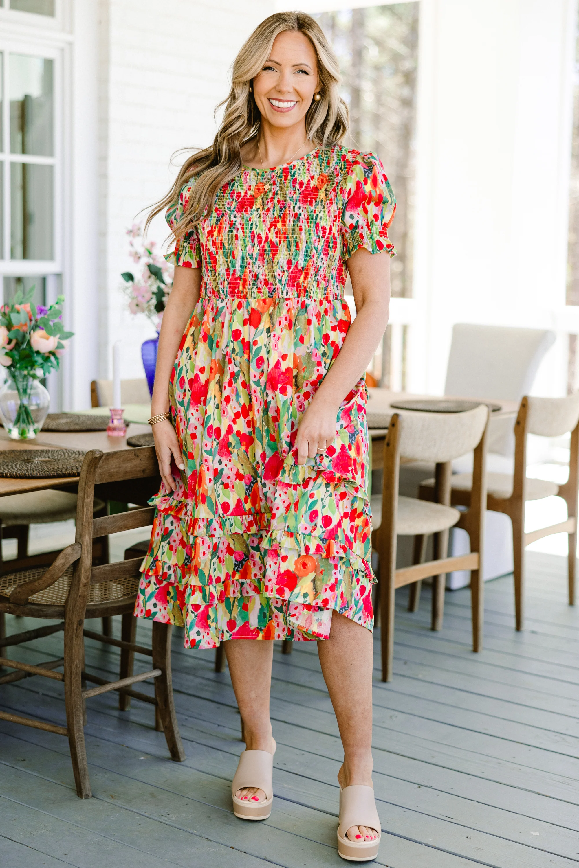 Secret Garden Path Maxi Dress, Orange - Image 3