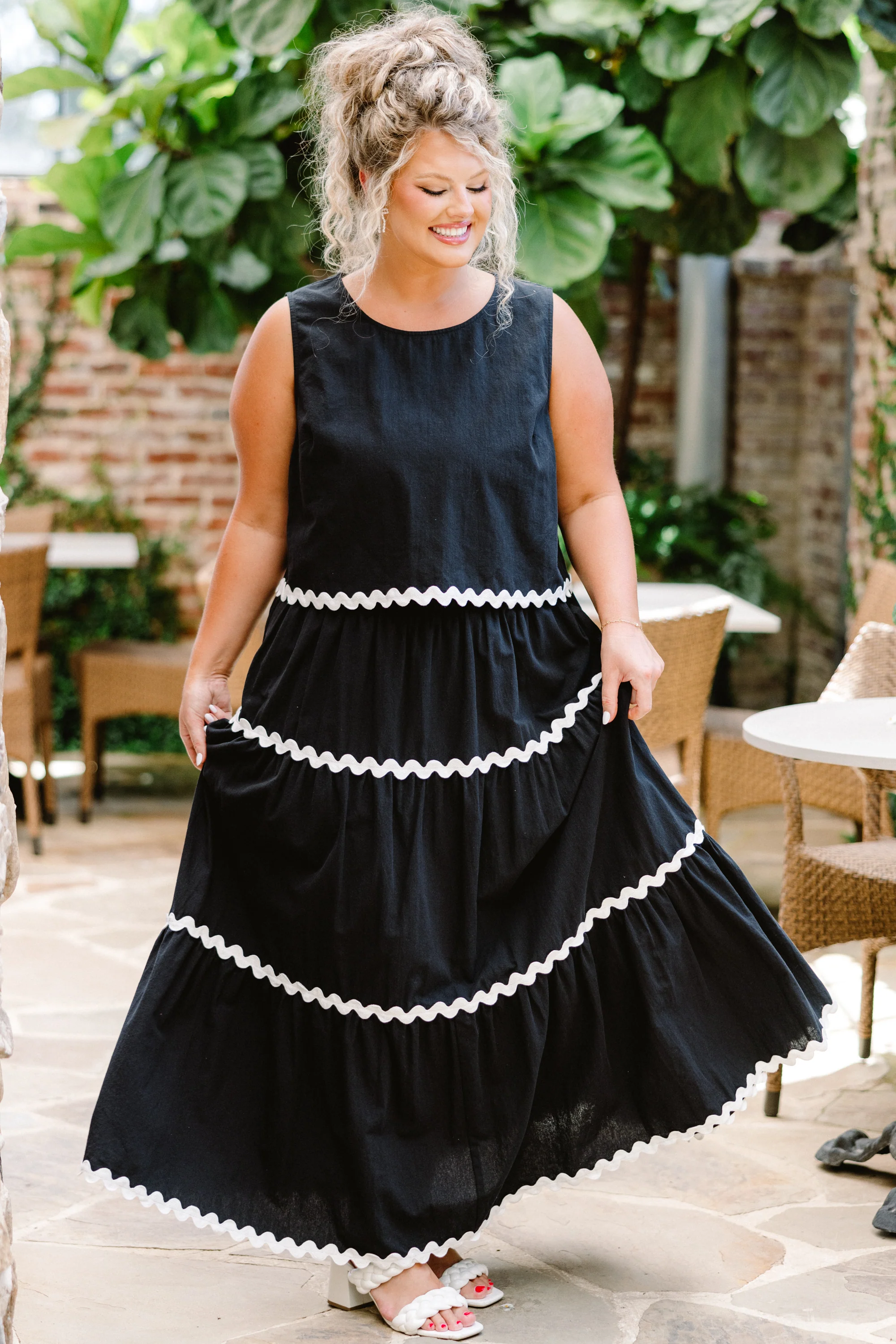 Shared Feelings Maxi Skirt, Black-Ivory - Image 2