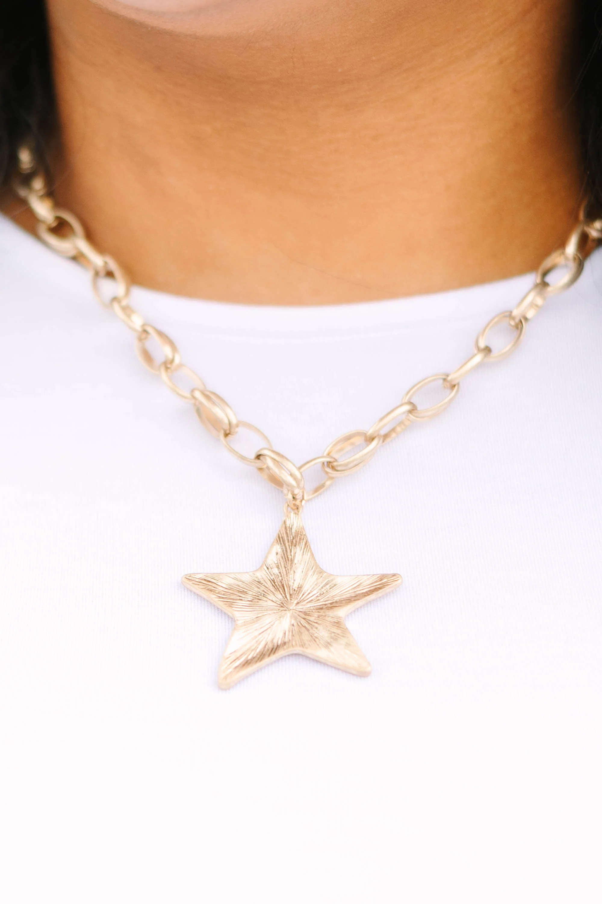 Shine Bright Star Necklace, Gold - Image 2