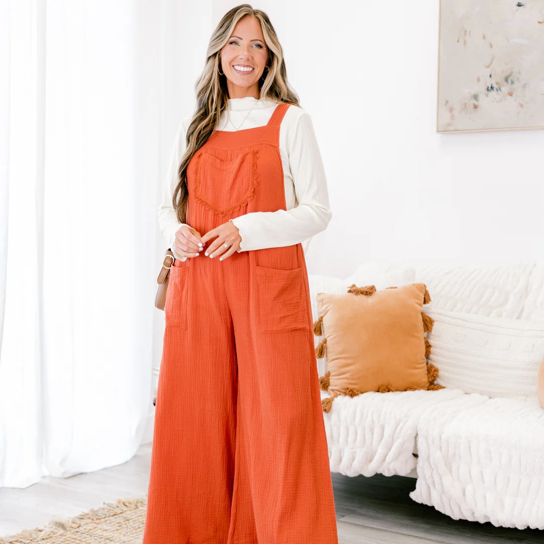Signature Look Jumpsuit, Rust - Image 7