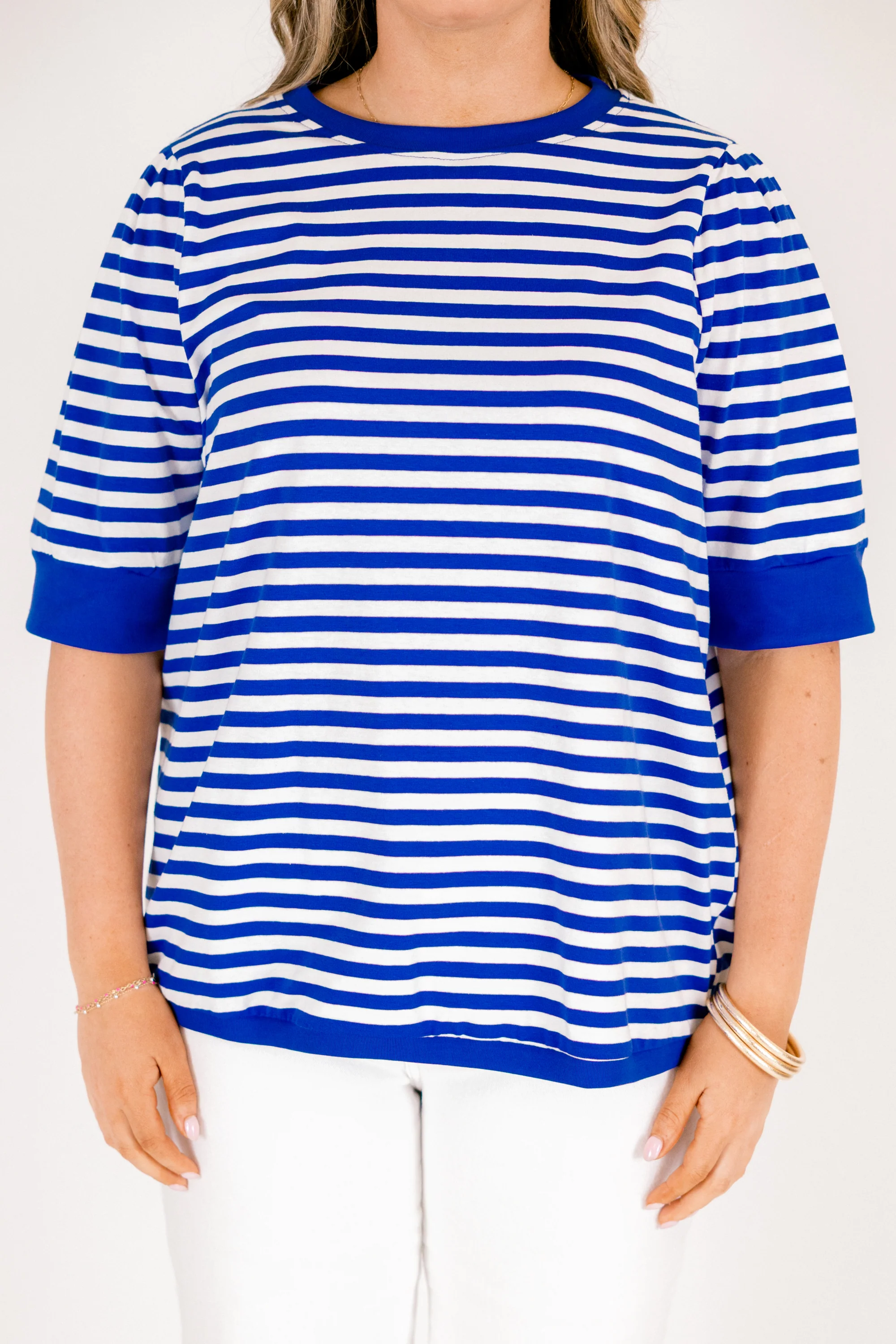 Signature Stripes Top, Blue-White - Image 5