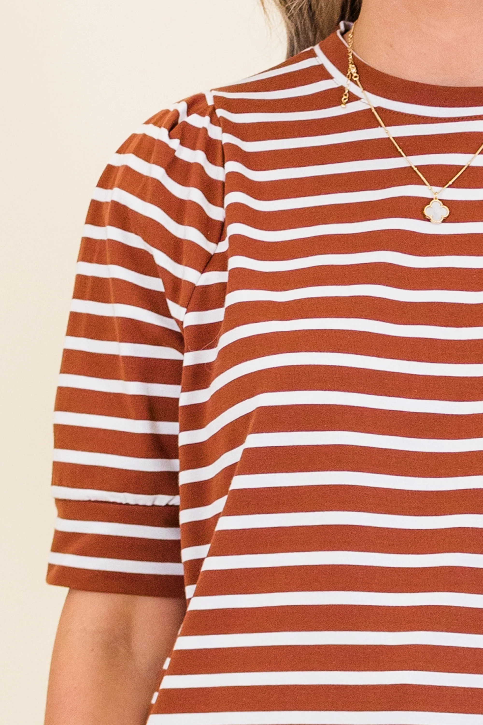 Signature Stripes Top, Burgundy-White - Image 4