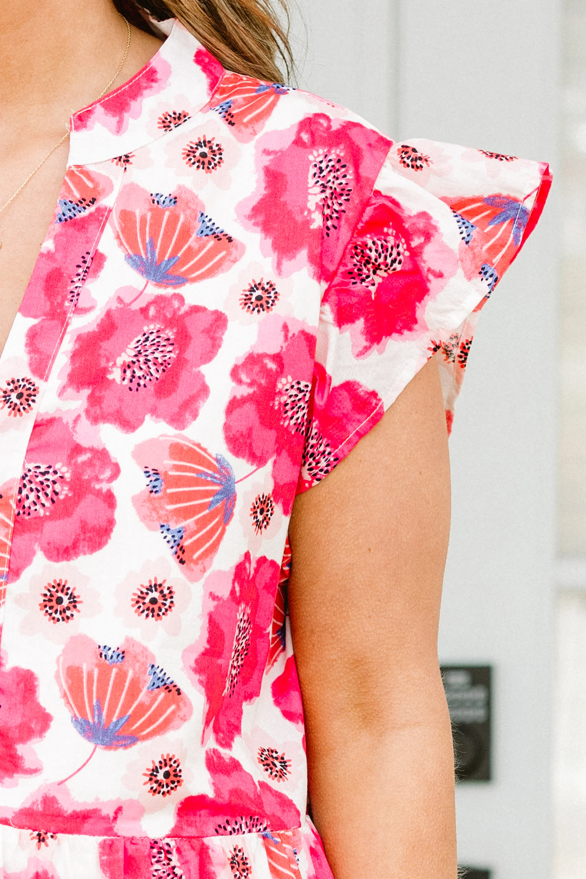 Simply The Vibe Midi Dress, Fuchsia - Image 4