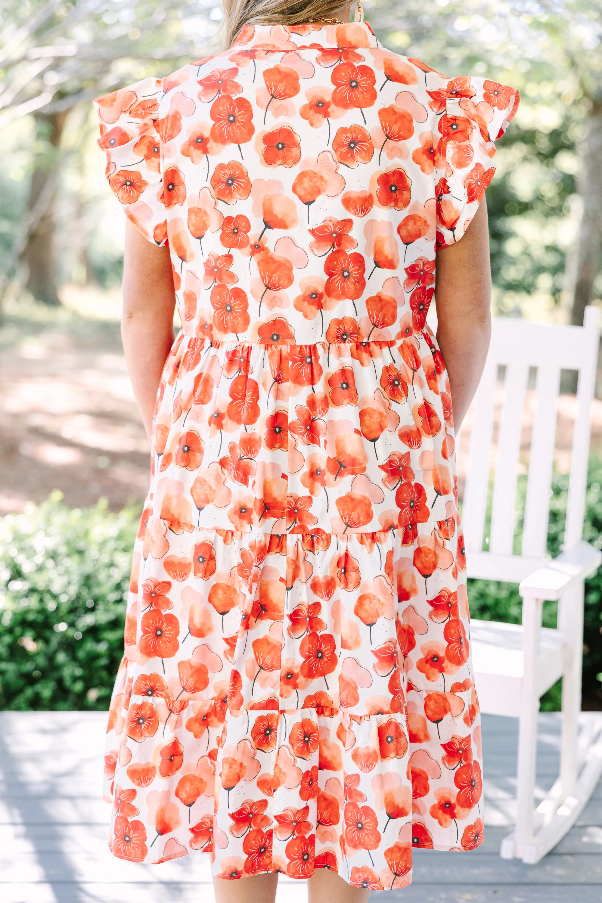 Simply The Vibe Midi Dress, Red Floral - Image 6