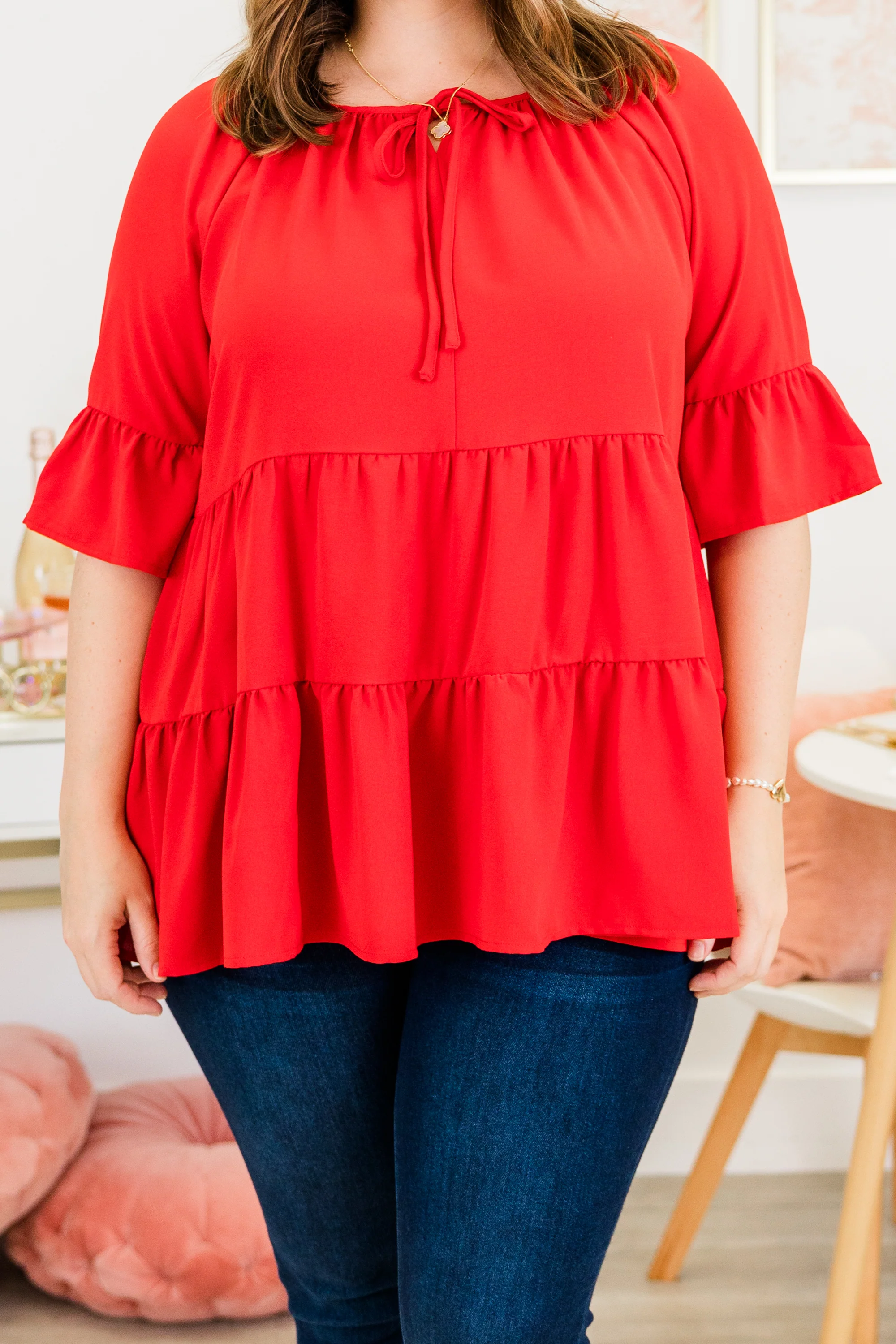 Siren Song Top, Red - Image 5
