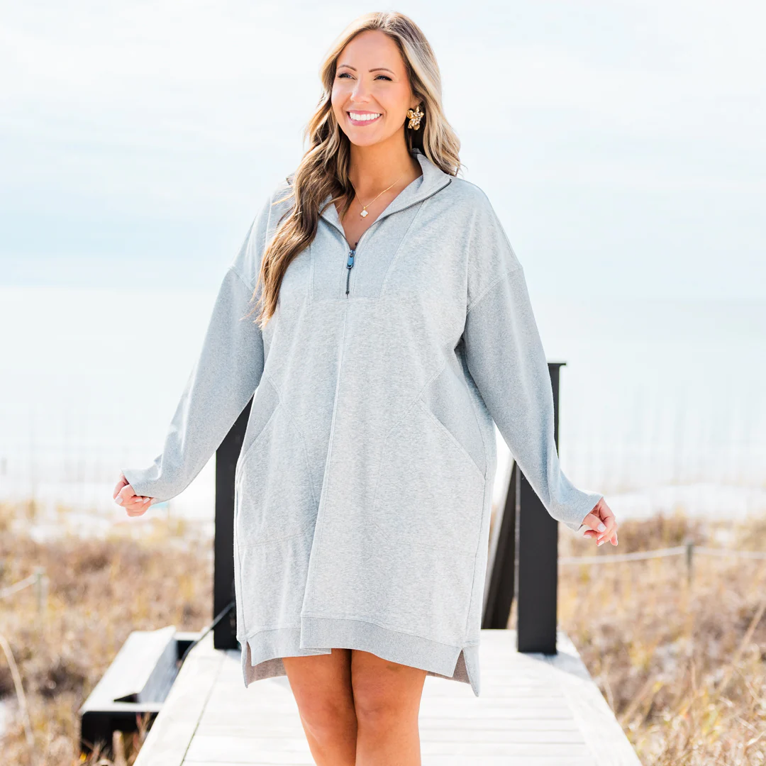 Slow It Down Dress, Heather Grey - Image 6