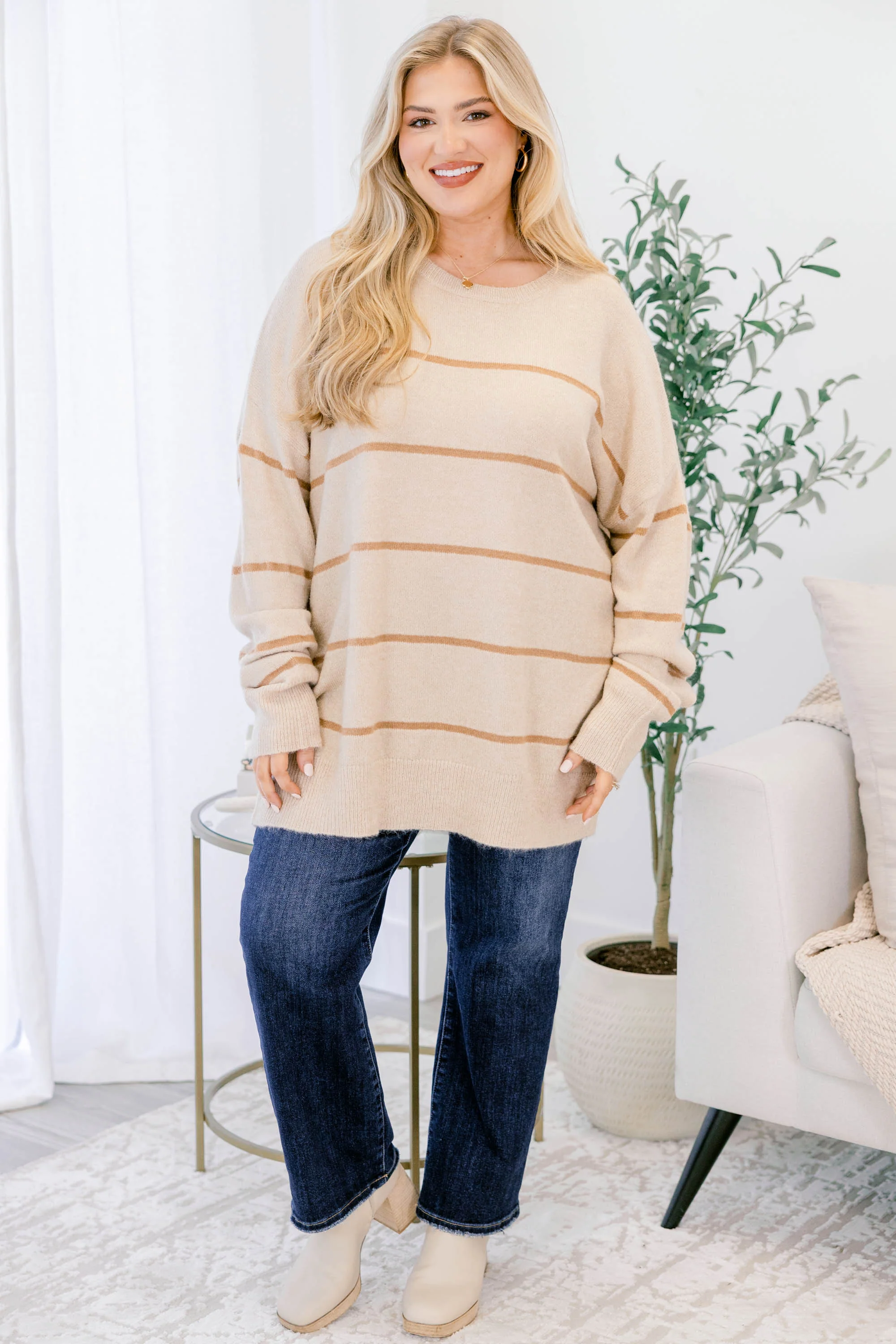 Slumber Party Sweater, Tan-Brown - Image 2