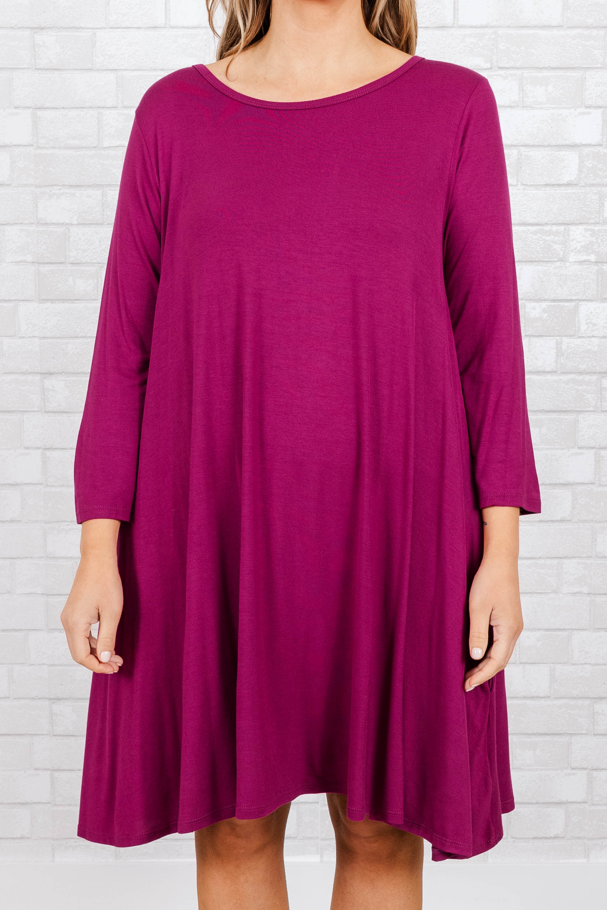 Tell The Talk Dress, Magenta - Image 4