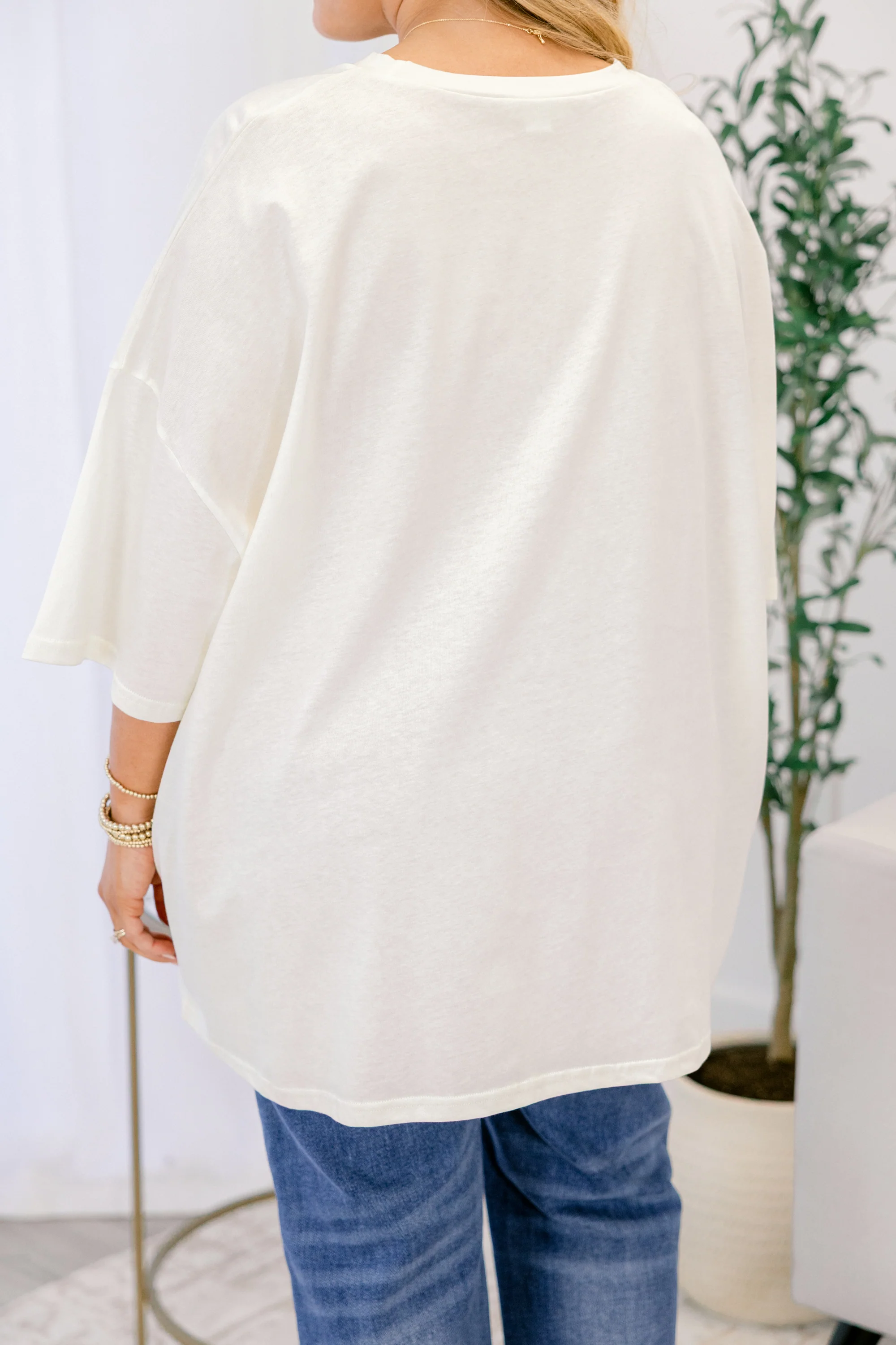 Smile for Days Boyfriend Tee, Ivory - Image 5
