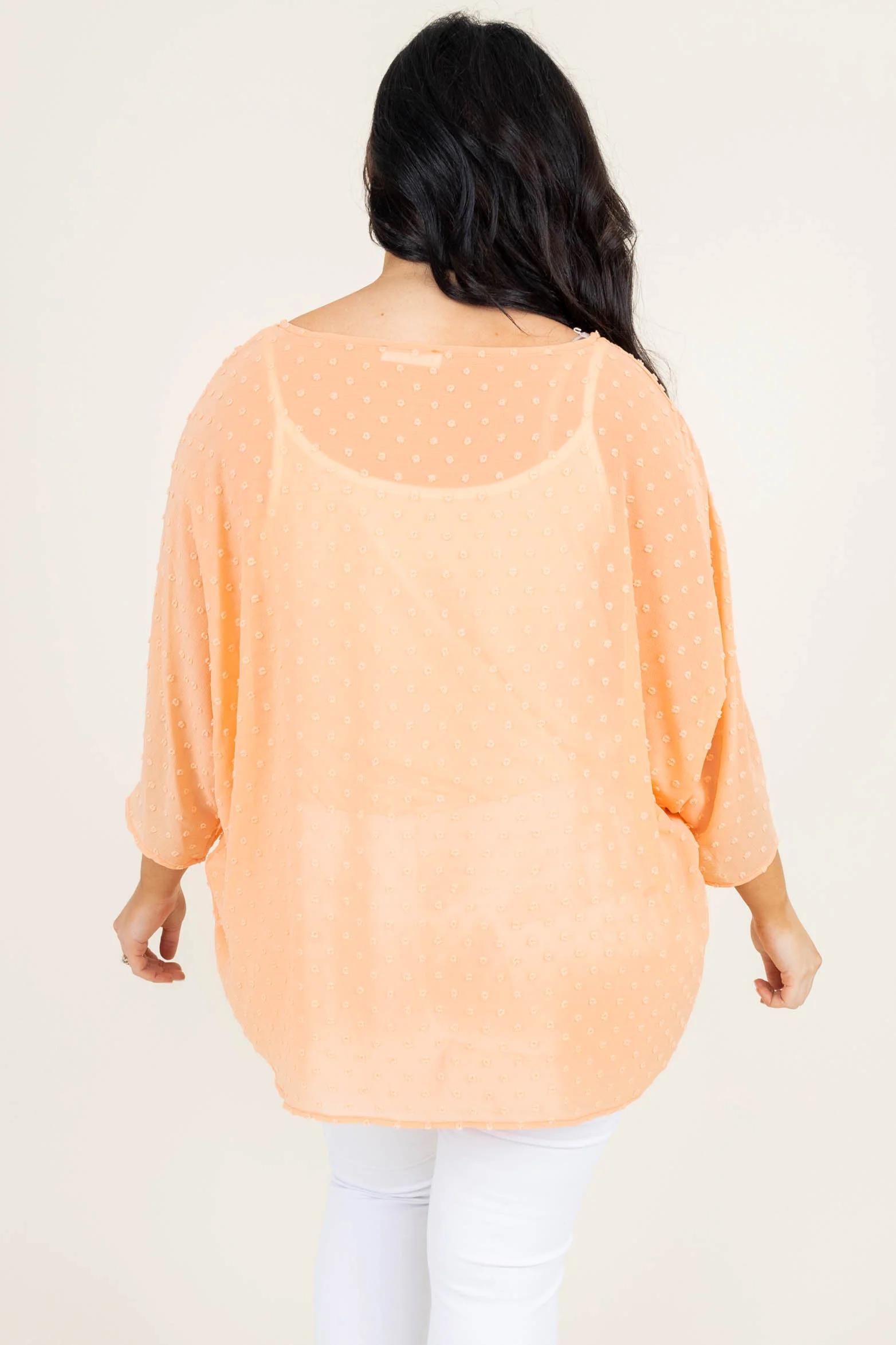 Snazzy Dots Top, Coral - Image 7