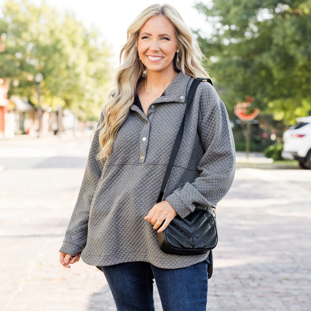 Snuggle Me Up Pullover, Charcoal Gray - Image 7