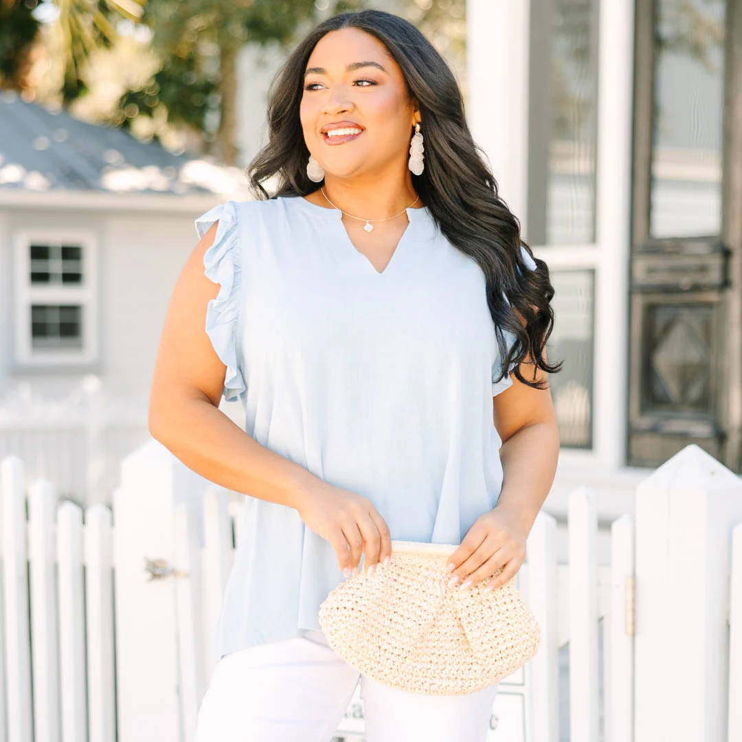 Soft Spoken Top, Blue - Image 7