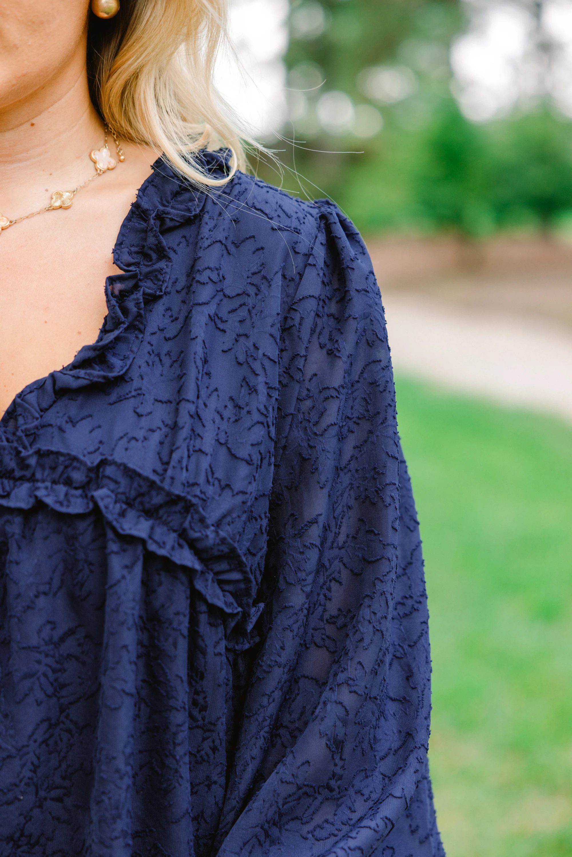 Sparkling Sunlight Top, Navy - Image 4