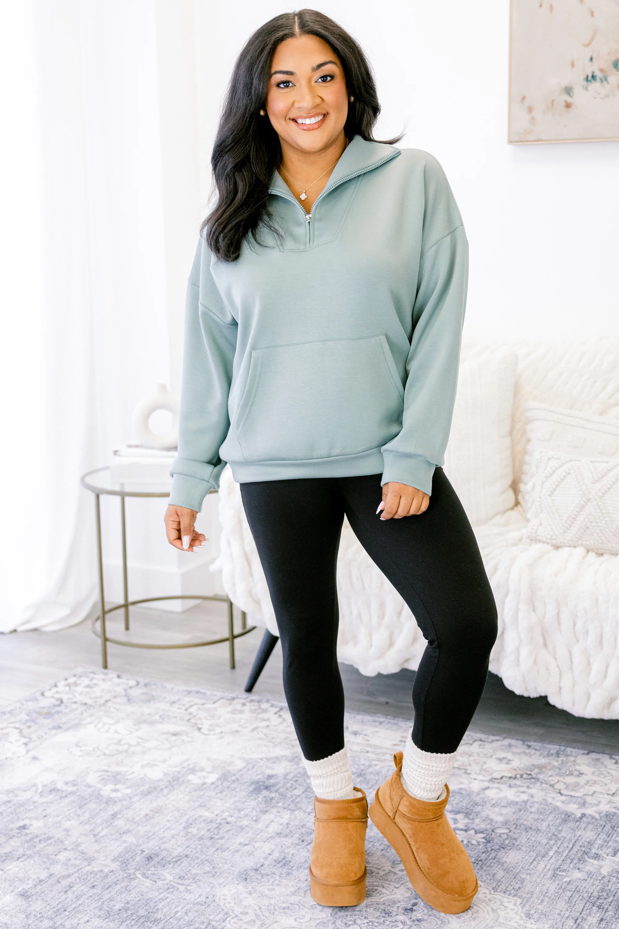 Sporty Chic Pullover, Sage - Image 2