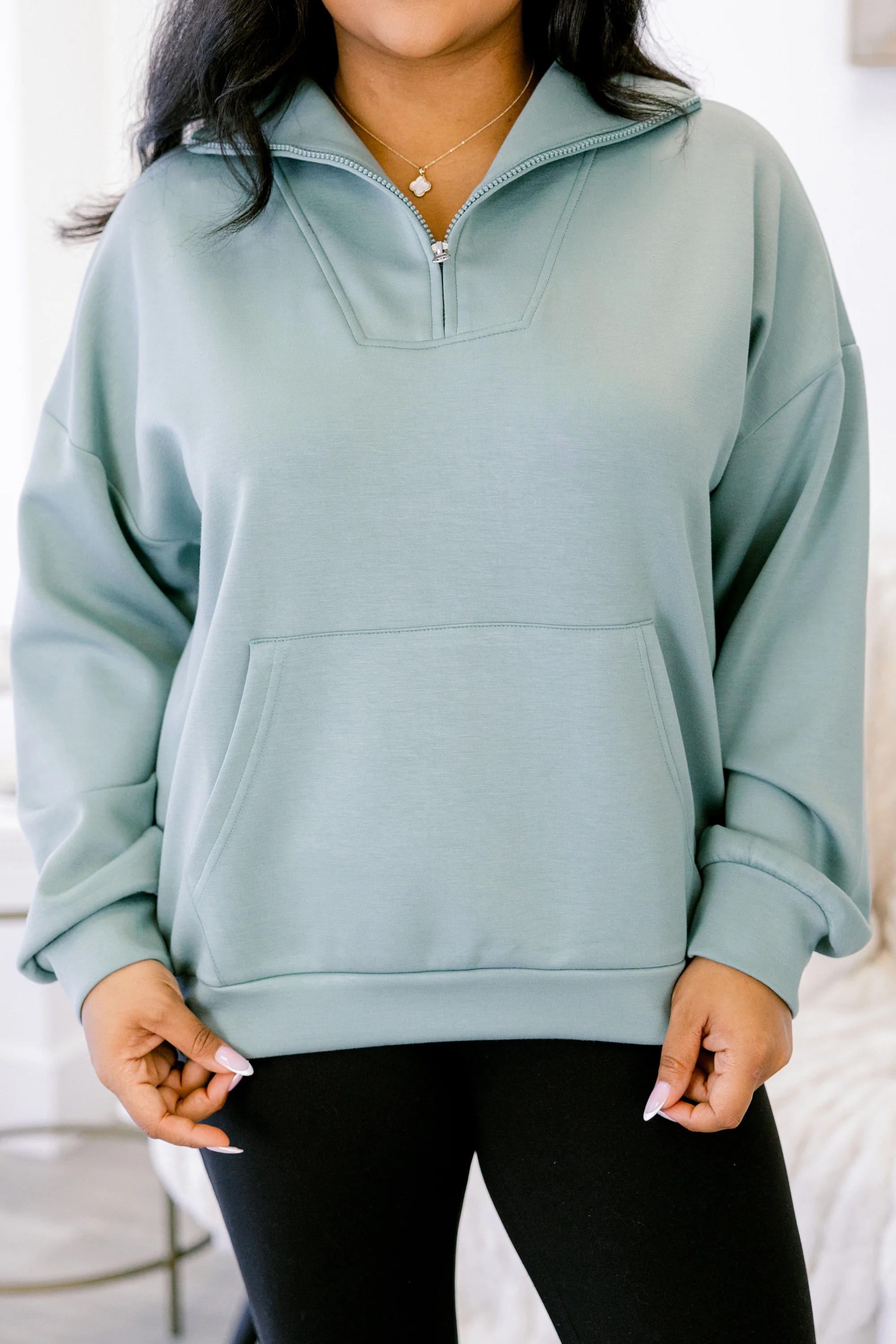 Sporty Chic Pullover, Sage - Image 3