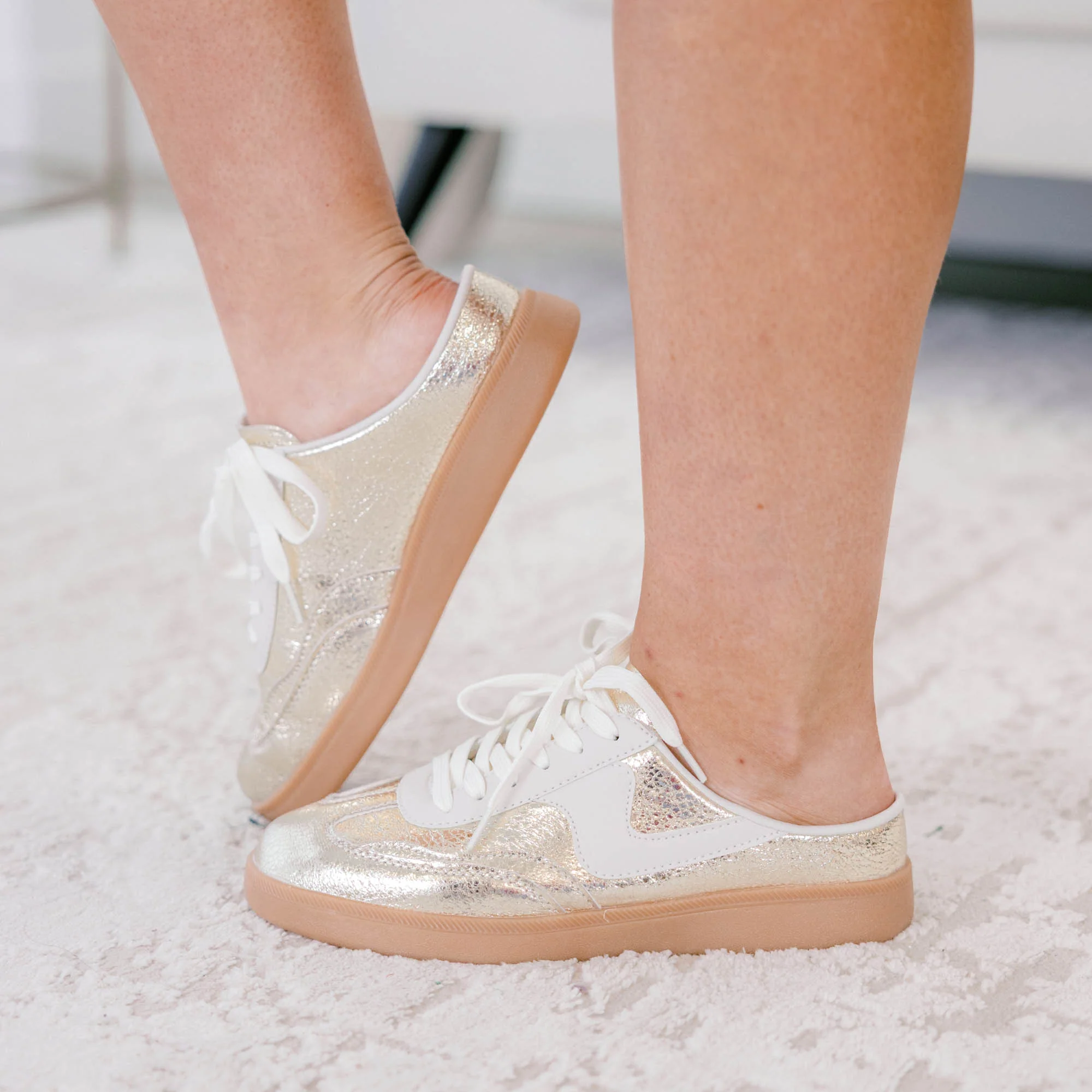 Still Here Sneakers, Gold - Image 6