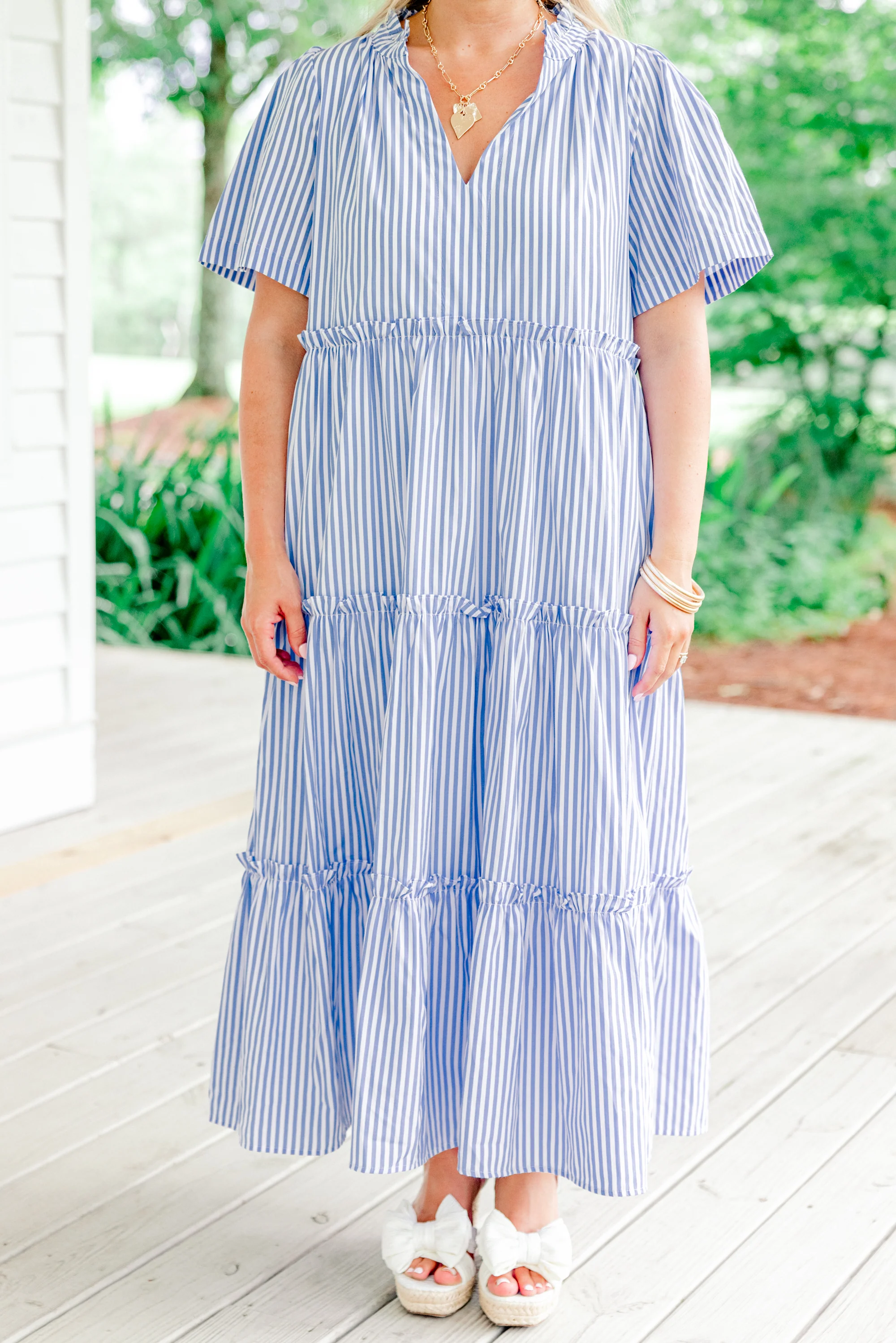 Straight Shot Dress, Blue Stripe - Image 5