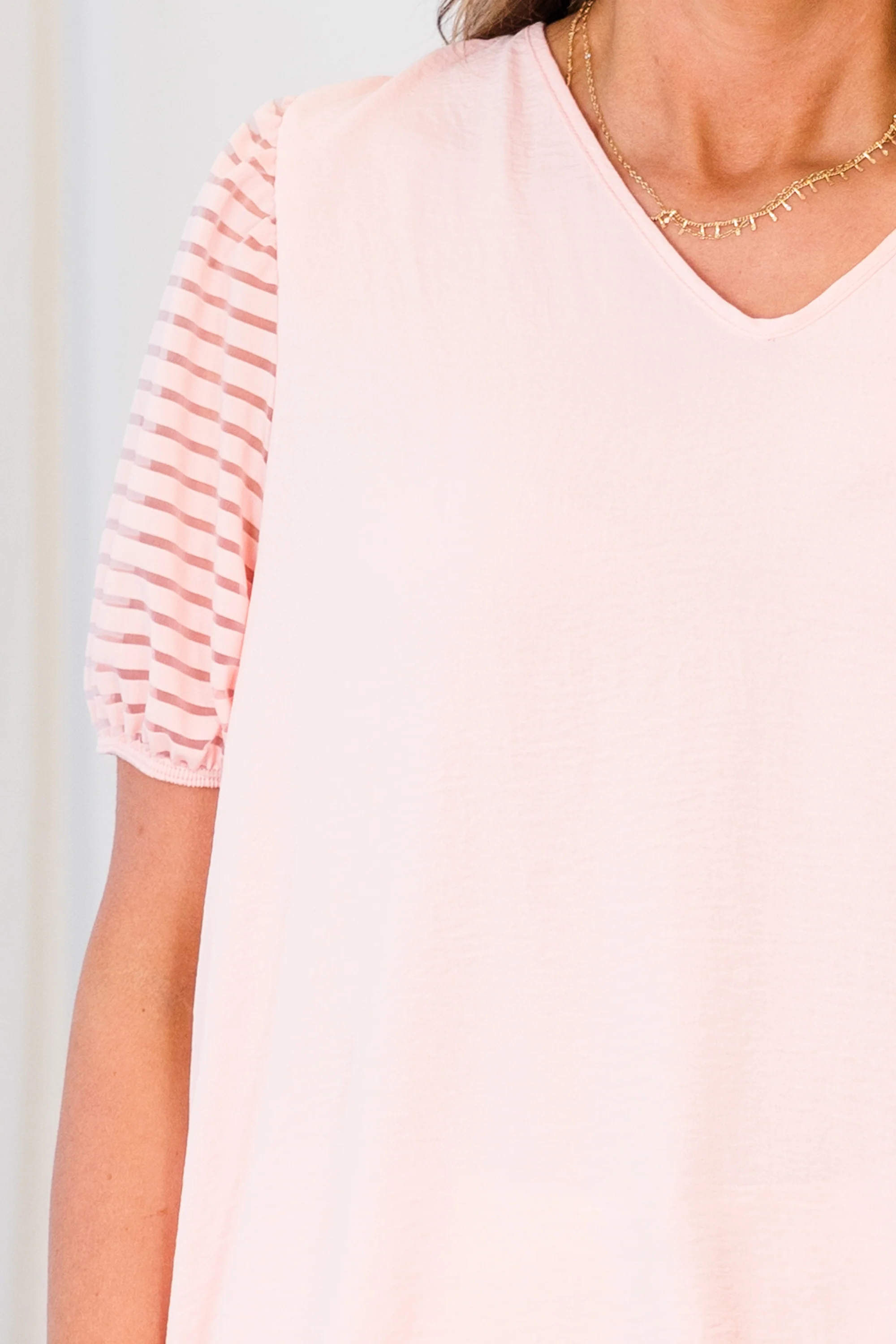 Striped With Kindness Top, Blush - Image 3