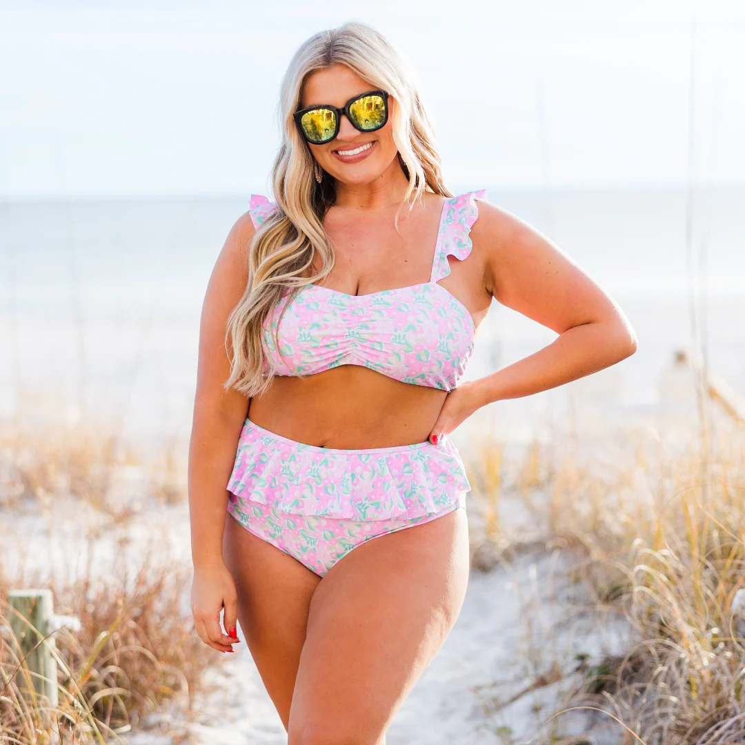 Sugar Sands Swim Bottom, Pink Floral - Image 7