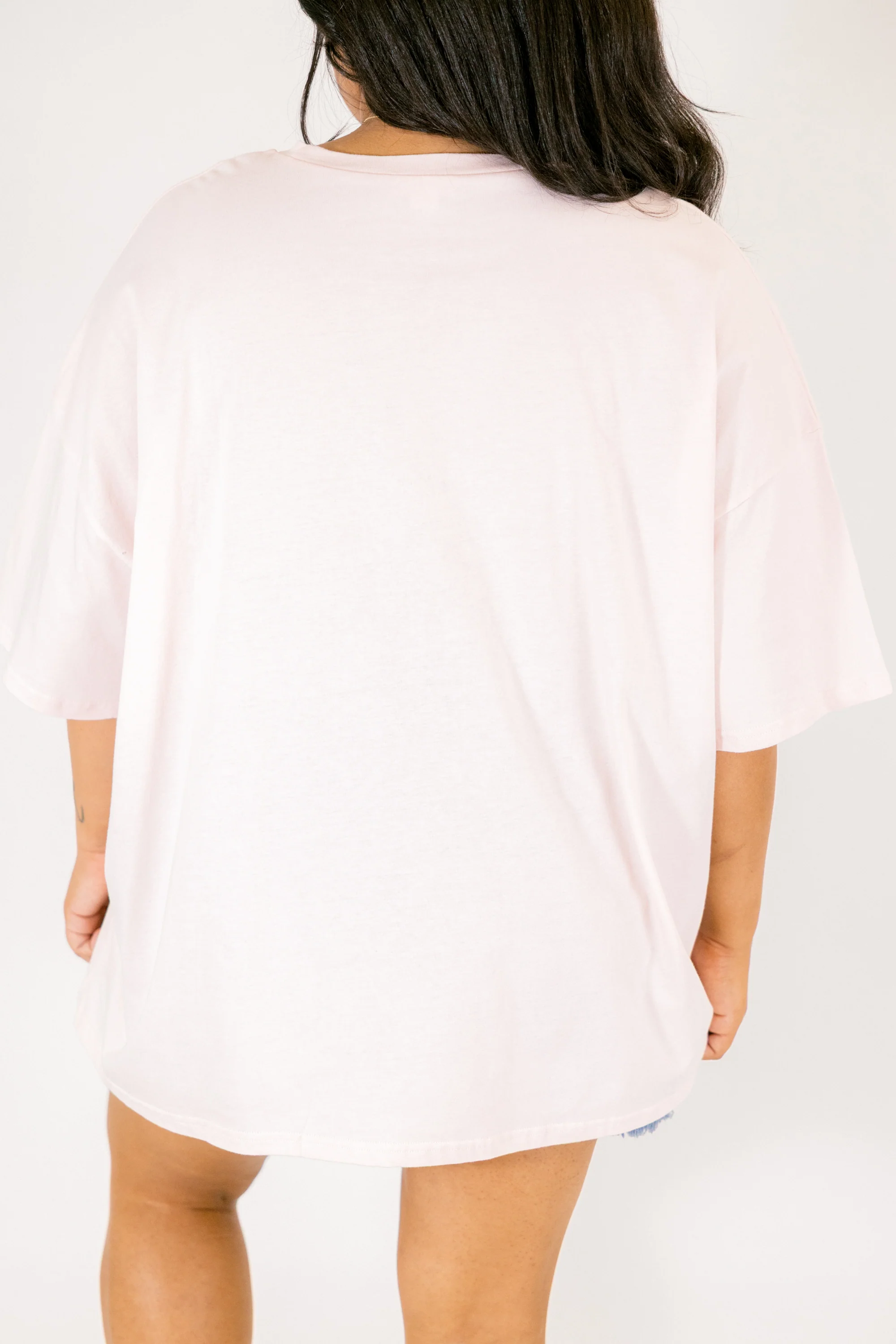 Sunny Club Boyfriend Tee, Cream Pink - Image 5