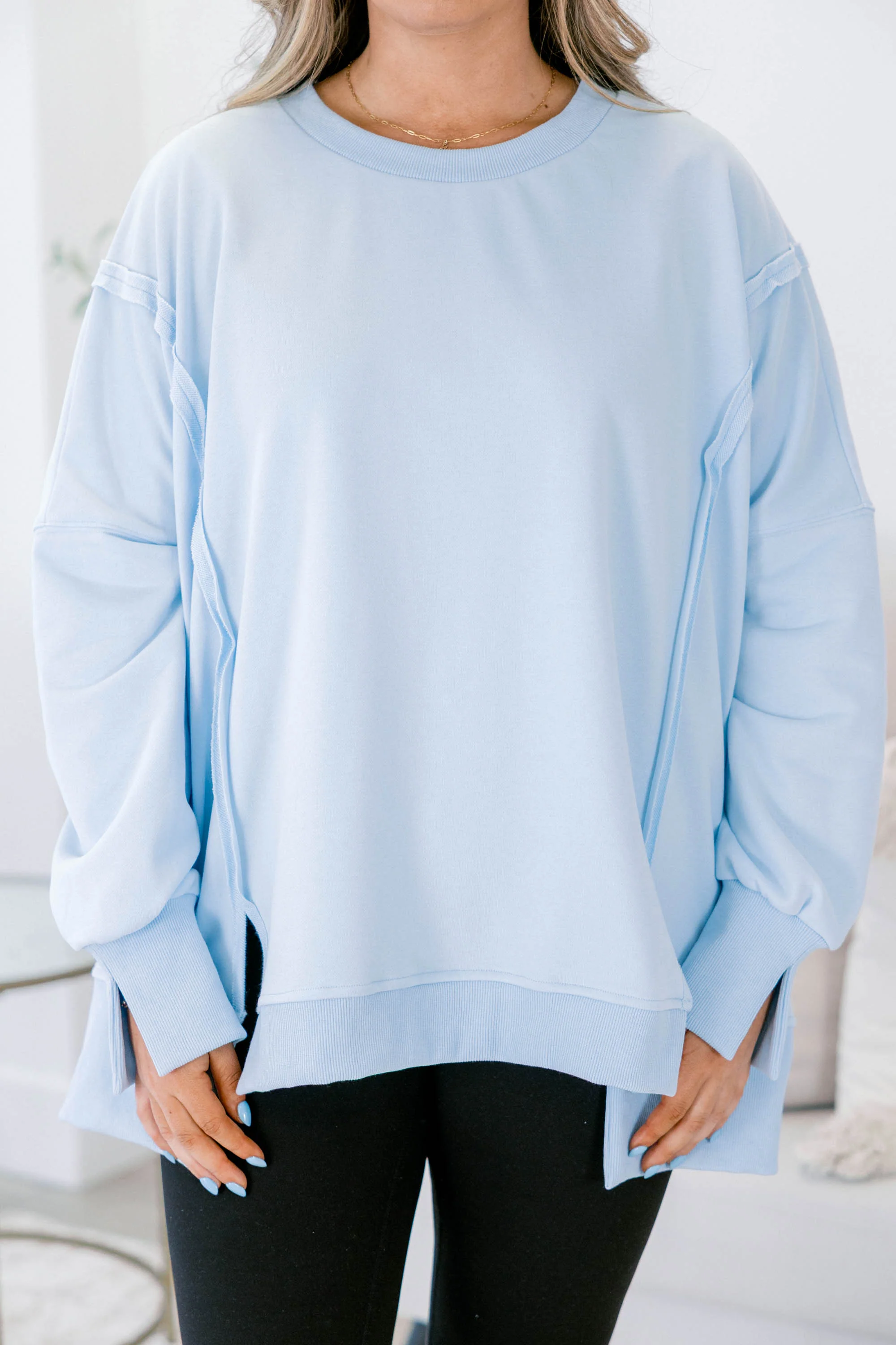 Sunset Glow Pullover, Light Blue - Image 5
