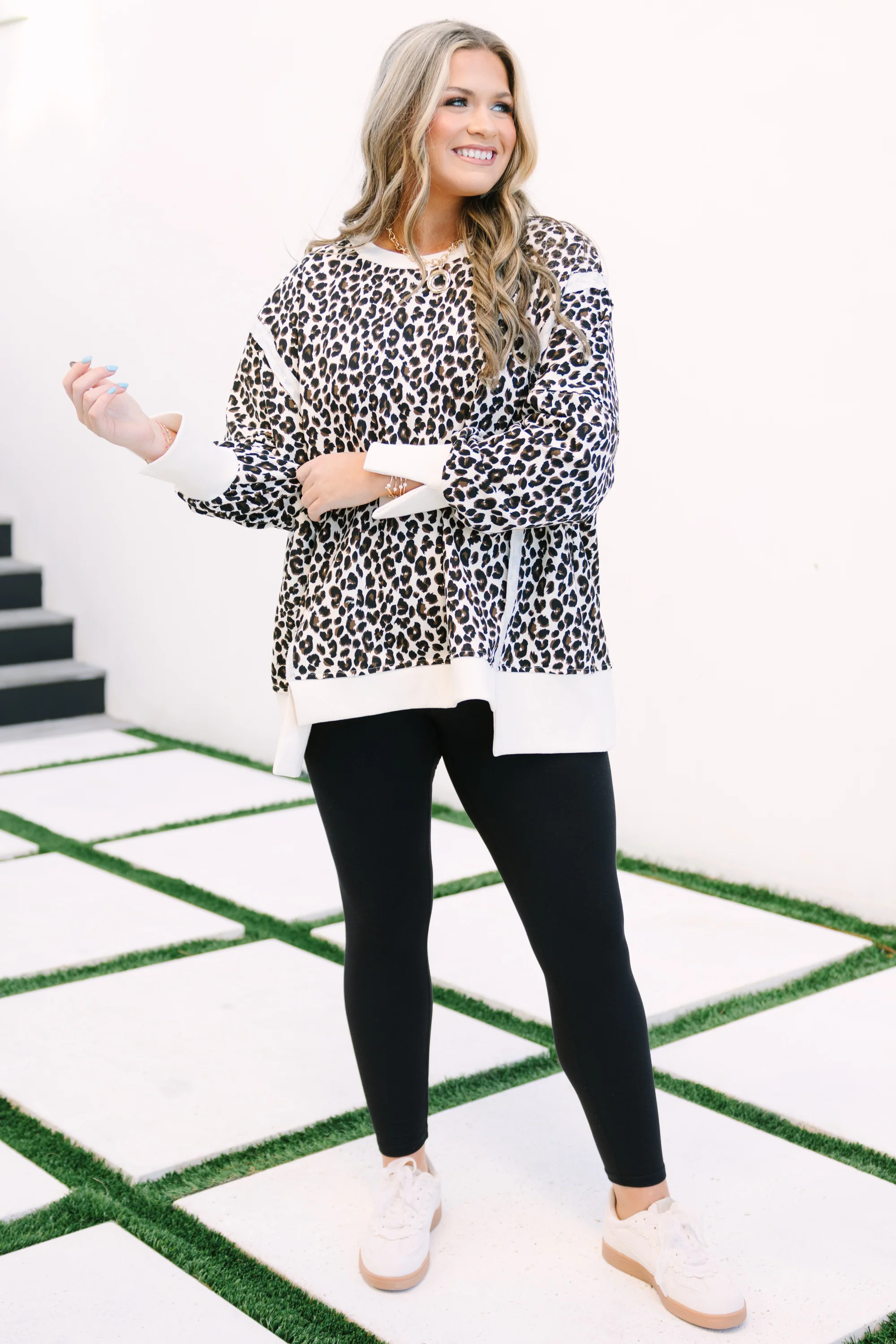 Sunset Glow Pullover, Light Leopard - Image 3