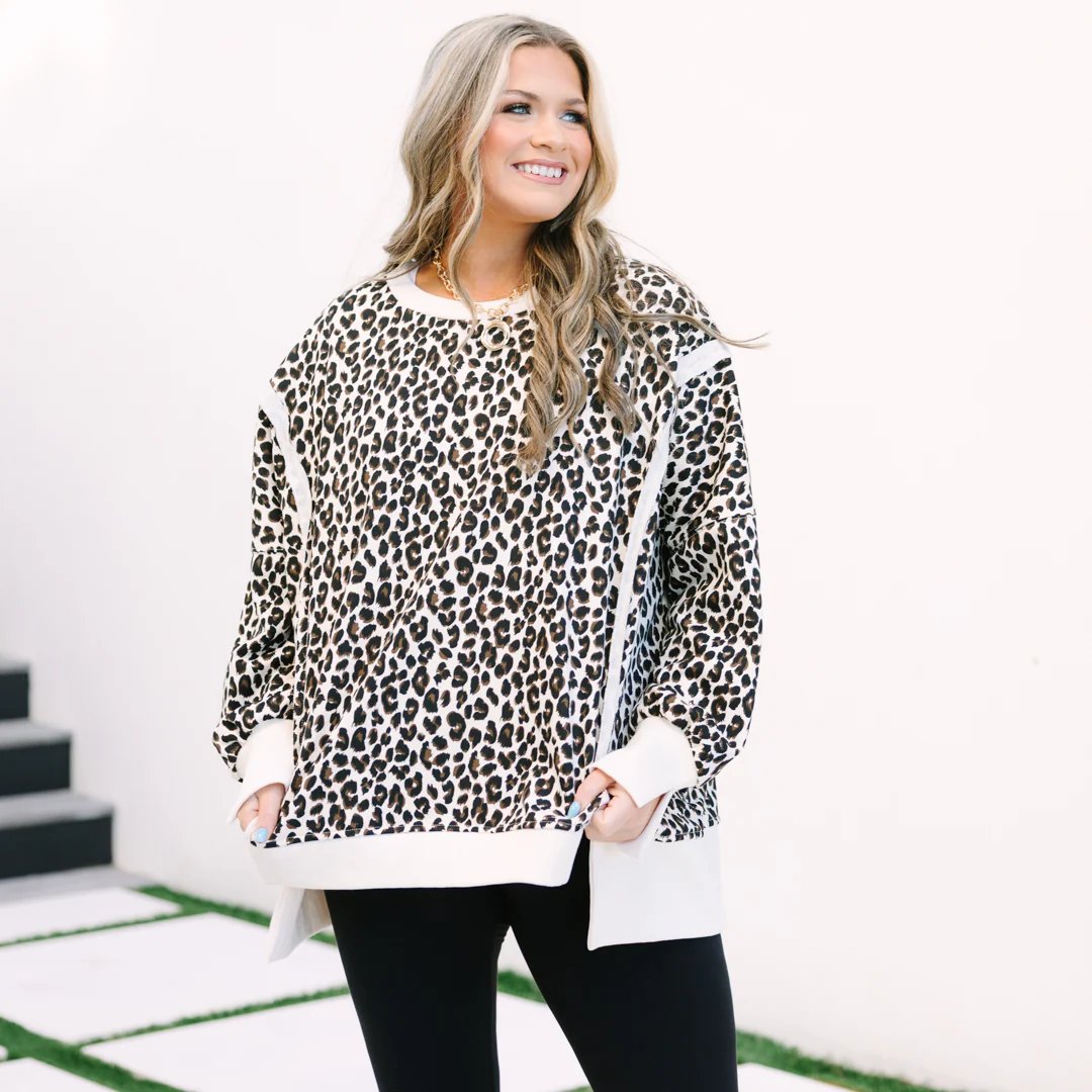 Sunset Glow Pullover, Light Leopard - Image 7