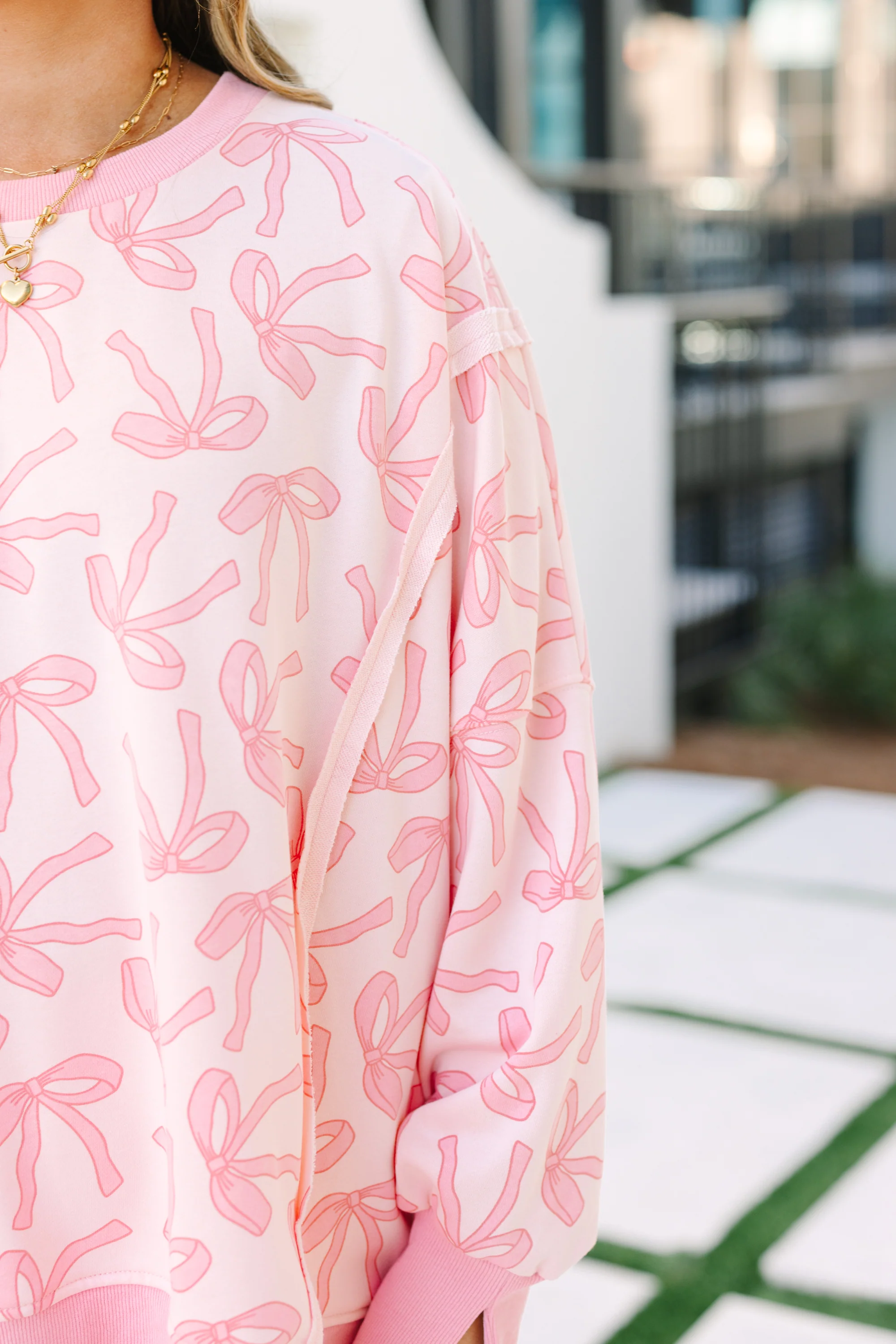 Sunset Glow Pullover, Pink Ribbon - Image 4