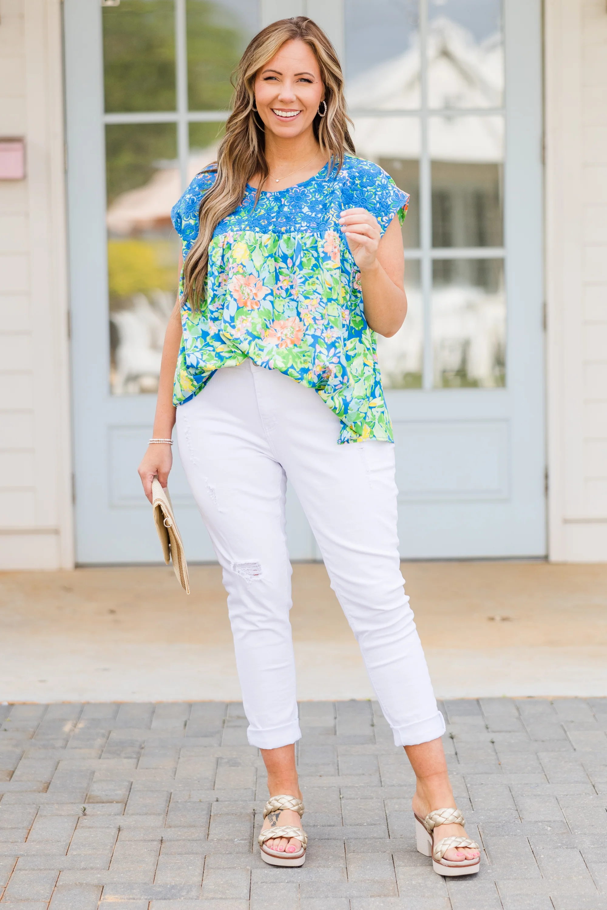 Sweet As Cherries Top, Royal - Image 3