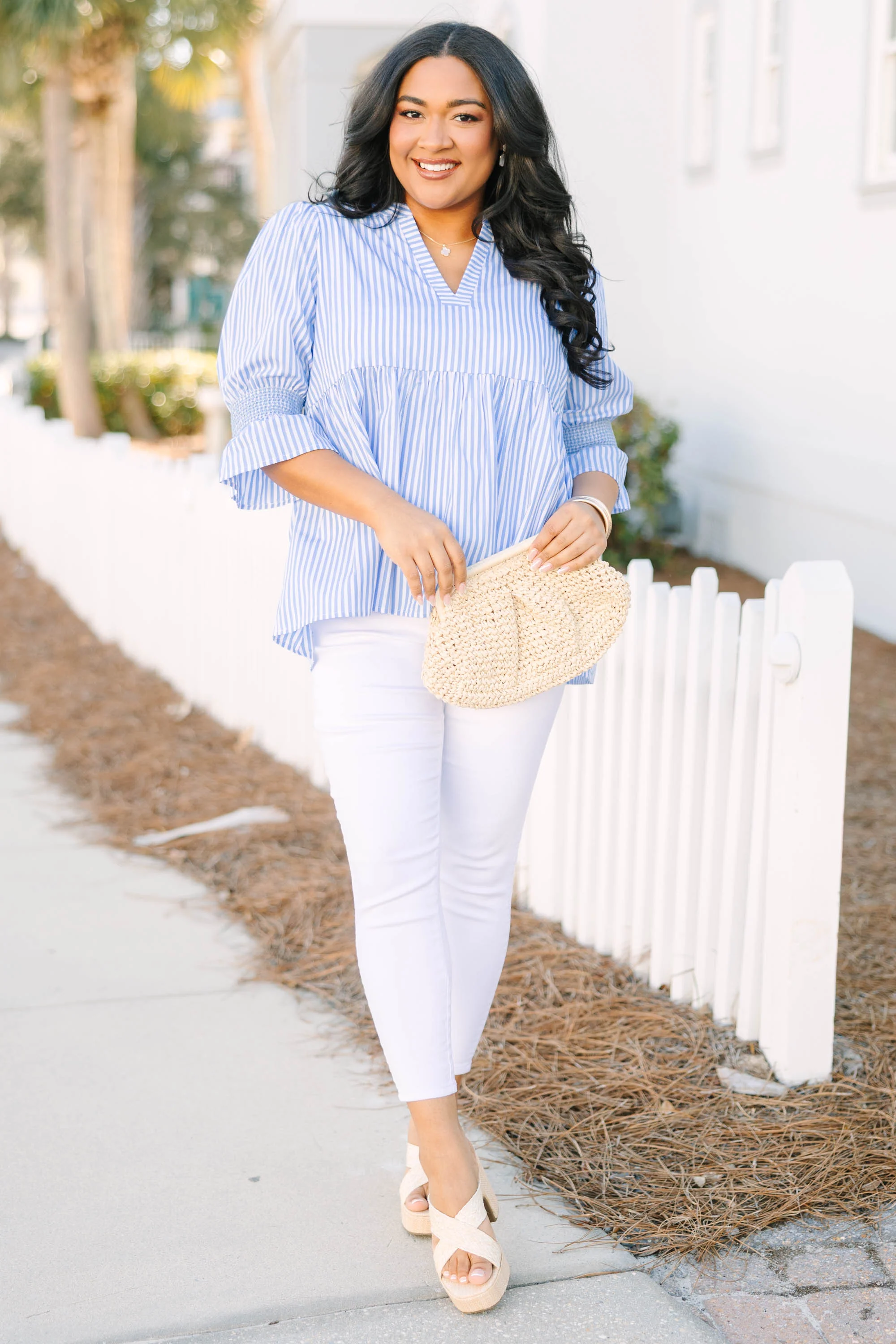 Sweet Horizon Top, Blue Stripe - Image 3