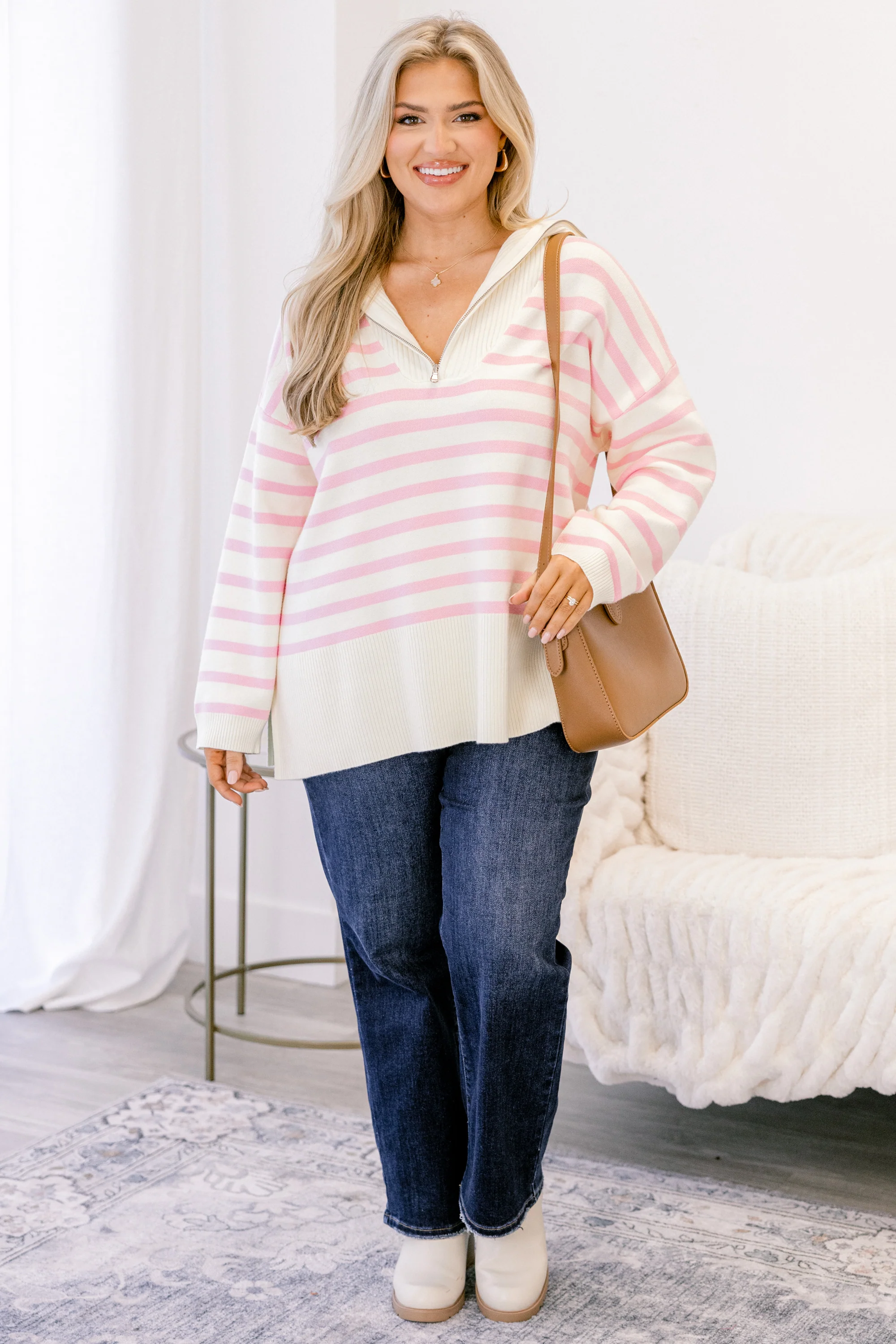 Sweet Stripes Sweater, Cream - Image 2