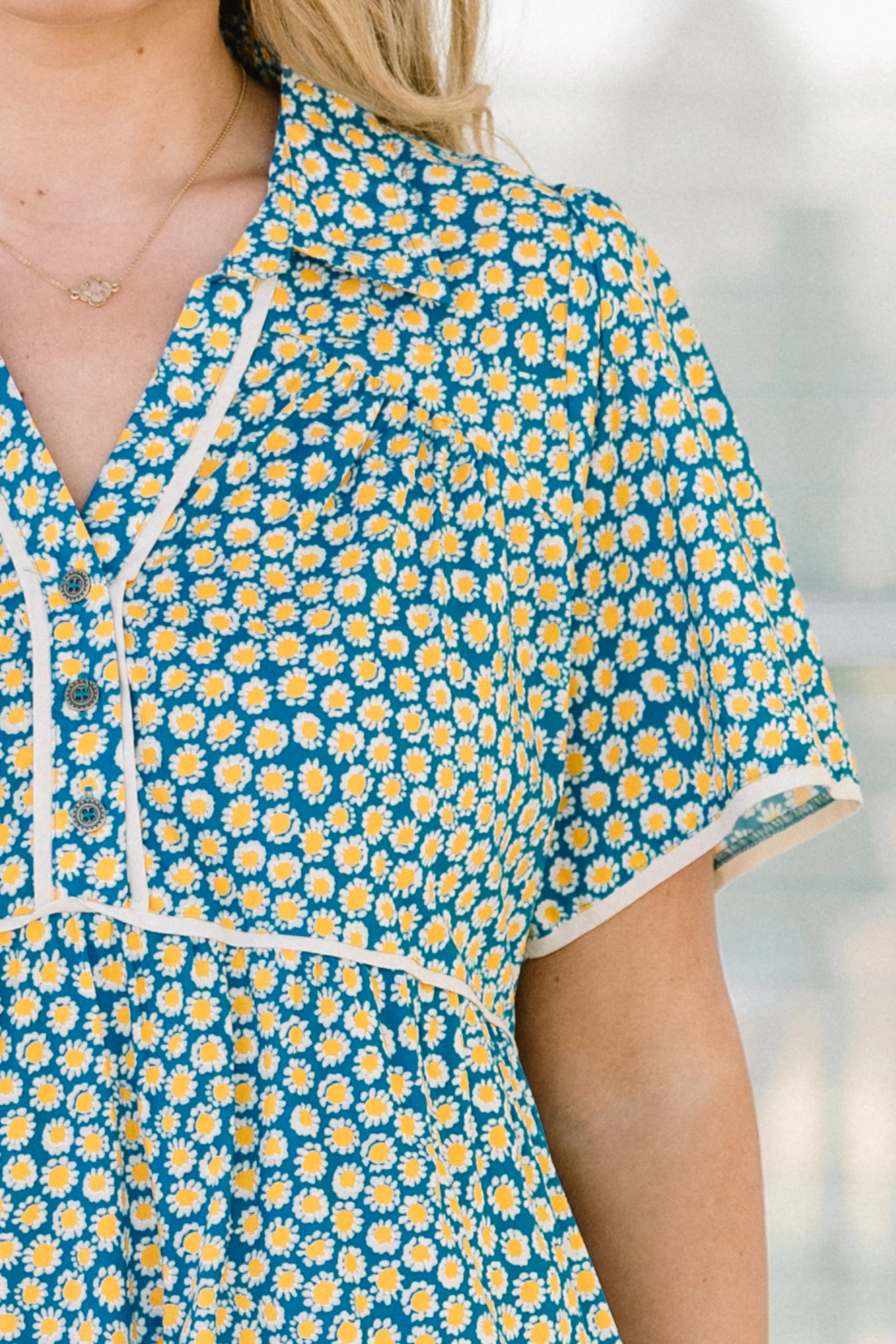 Sweetly Surprised Dress, Teal Mix - Image 4