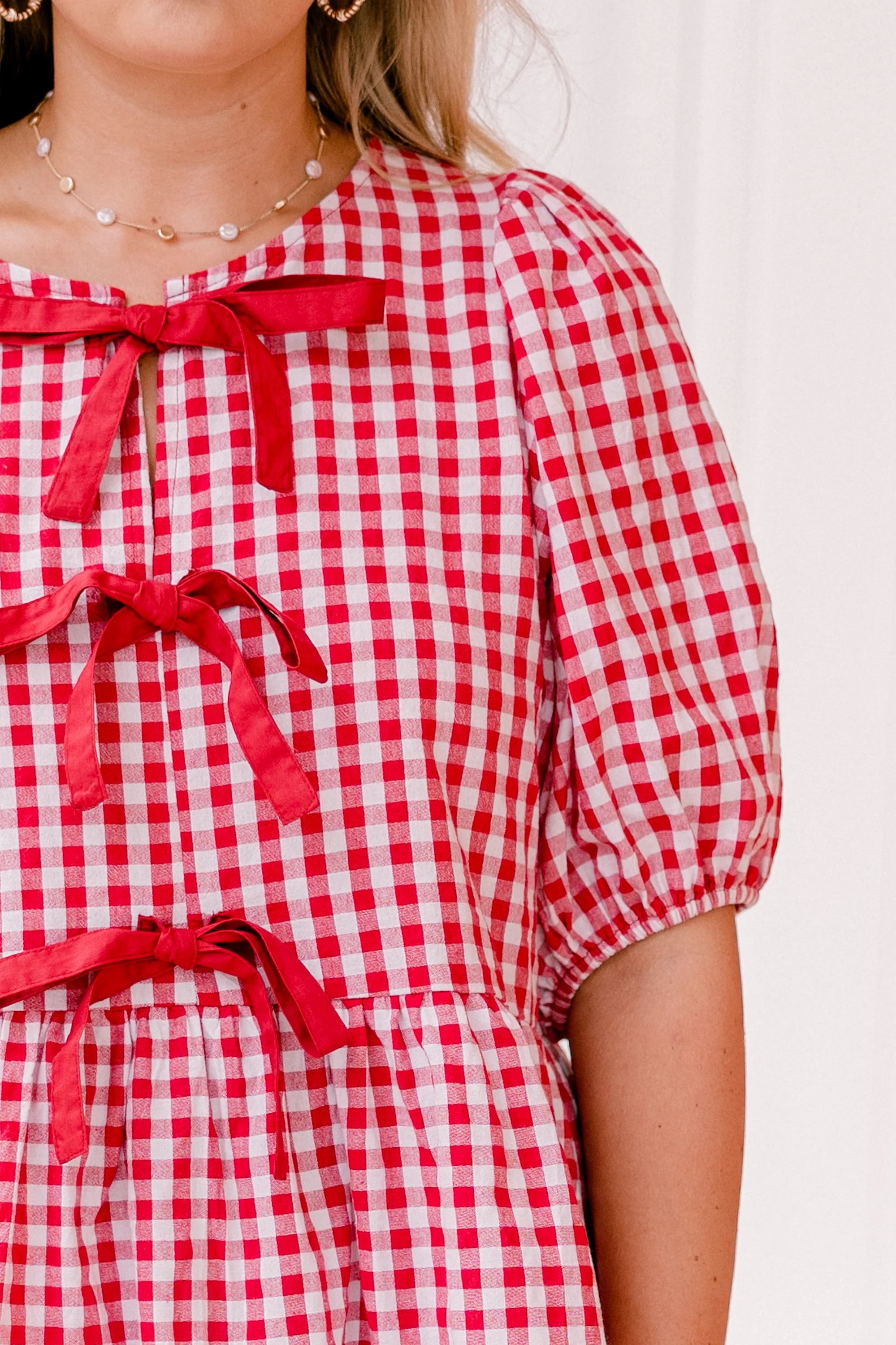 Take It Easy Now Top, Red Gingham - Image 4