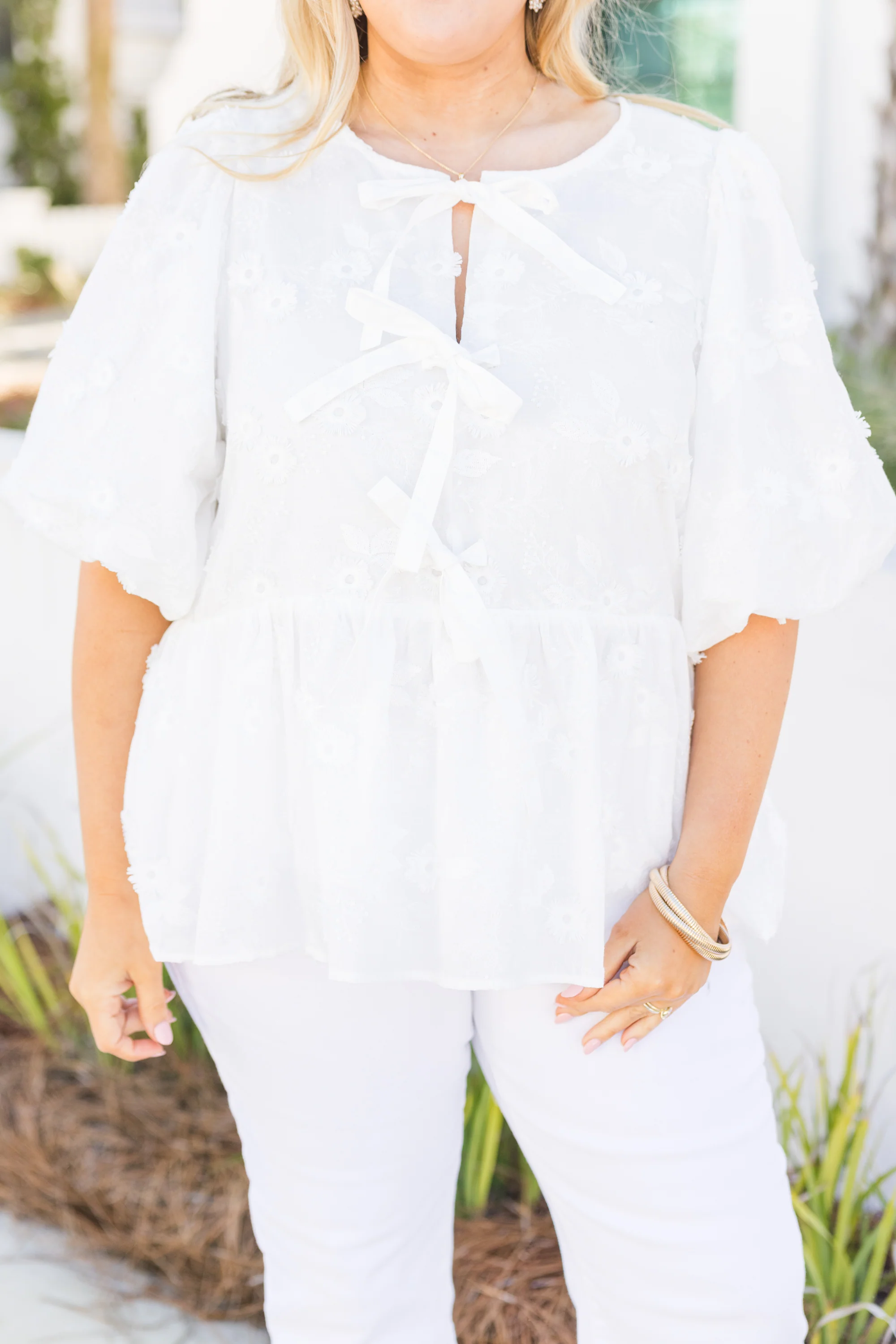 Take It Easy Now Top, White Eyelet - Image 5