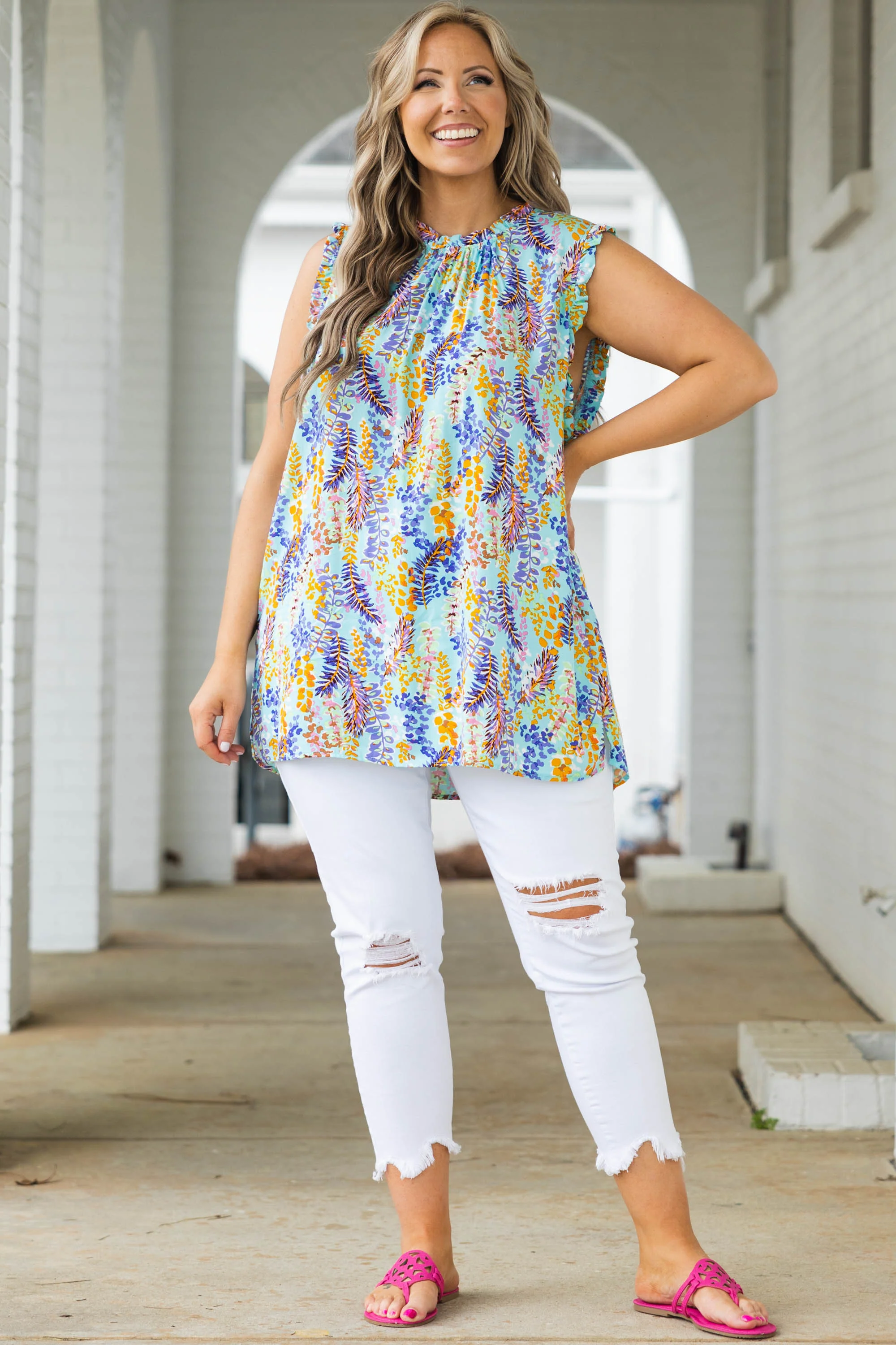 Take You To Paradise Top, Aqua Mint - Image 3