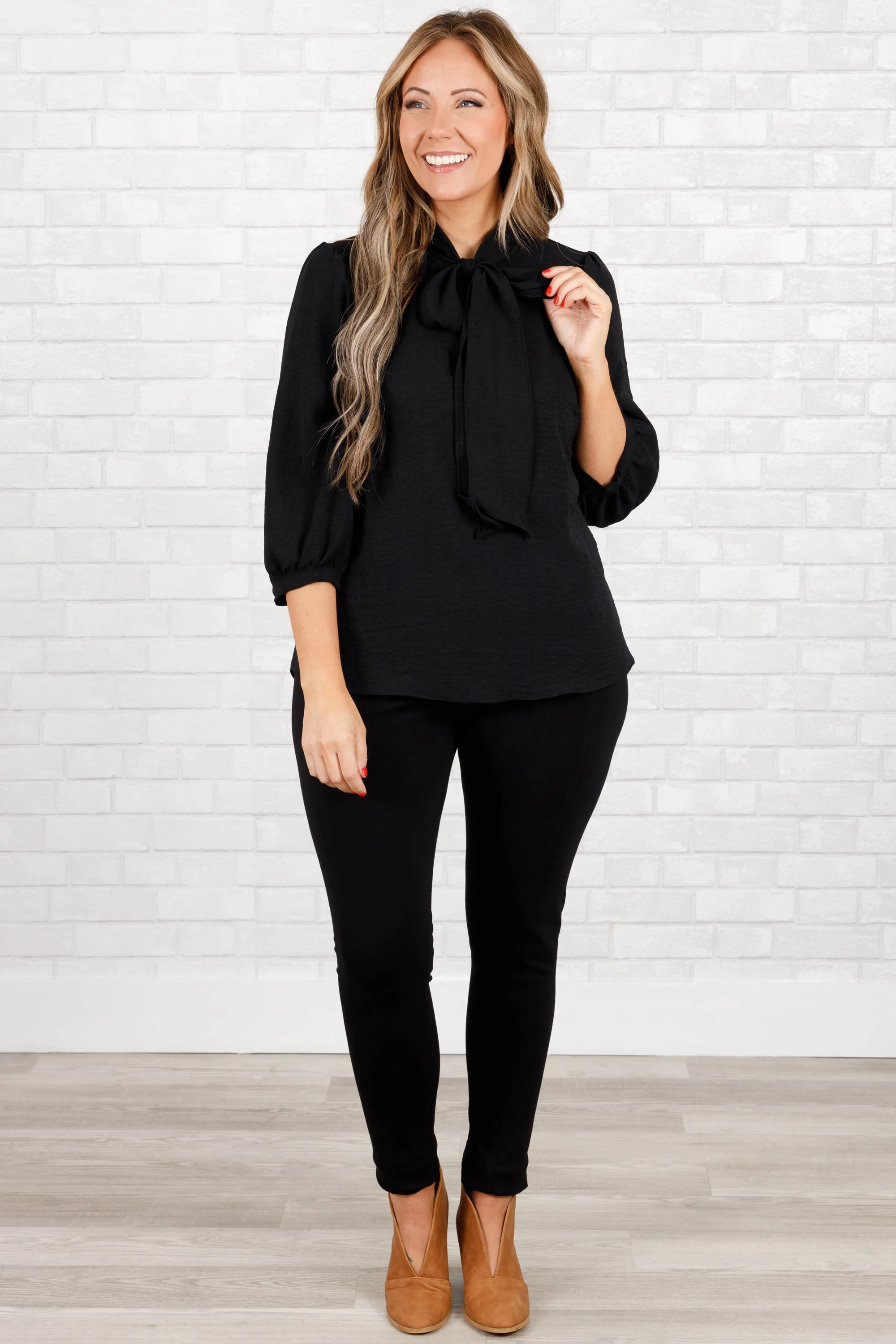 Talk Nice To Me Top, Black - Image 2