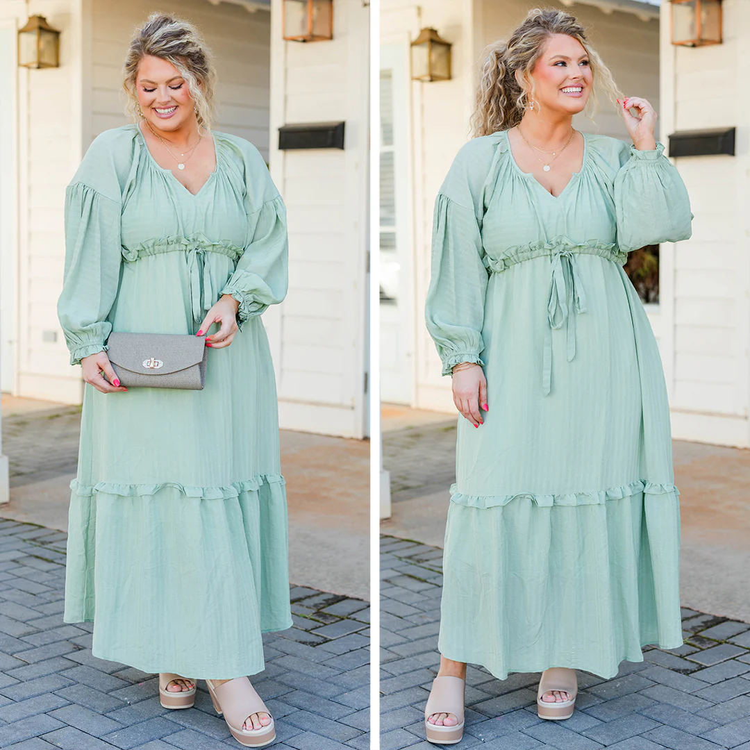 Tell Your Story Dress, Green - Image 7