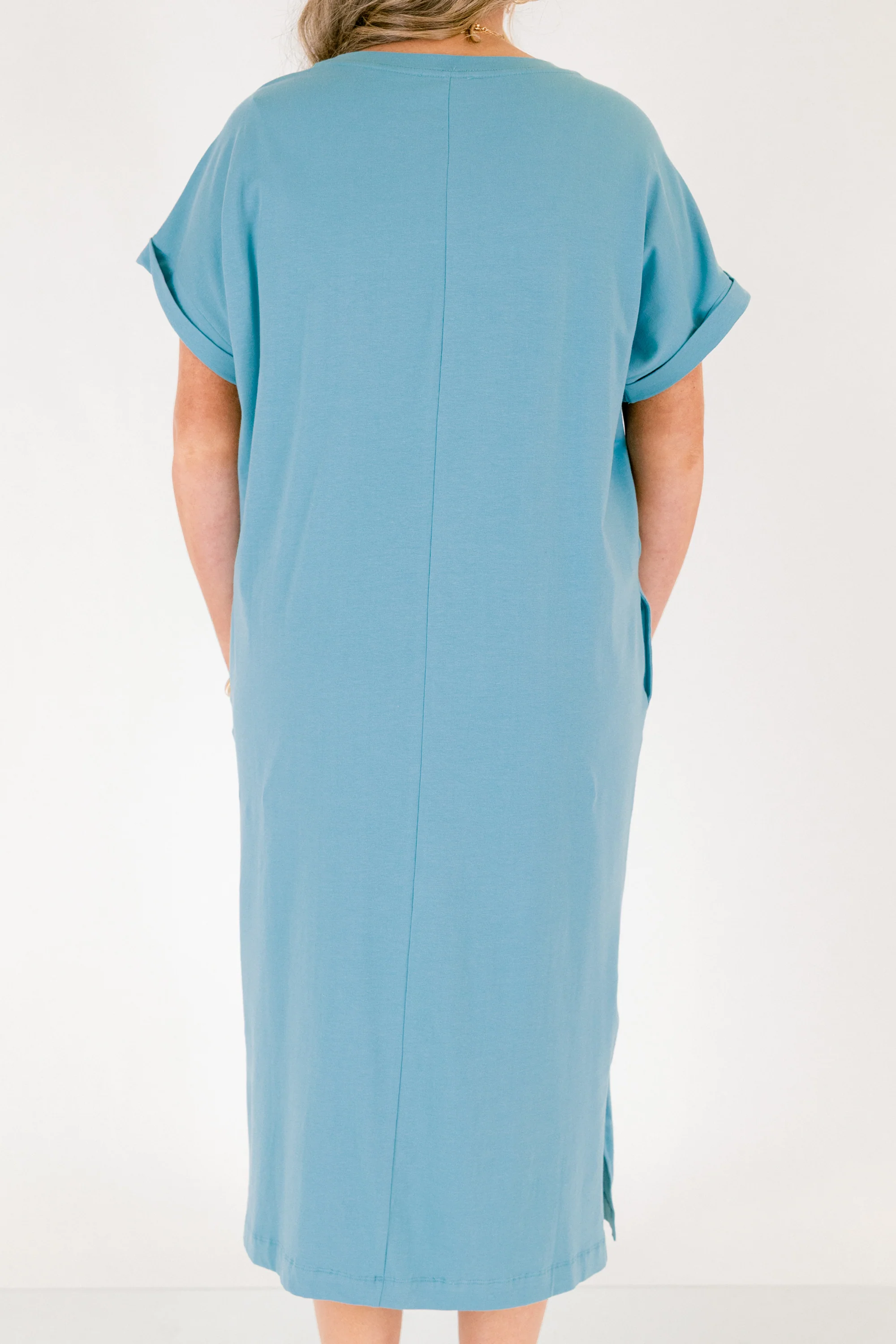 The Done Deal Dress, Dusty Teal - Image 6