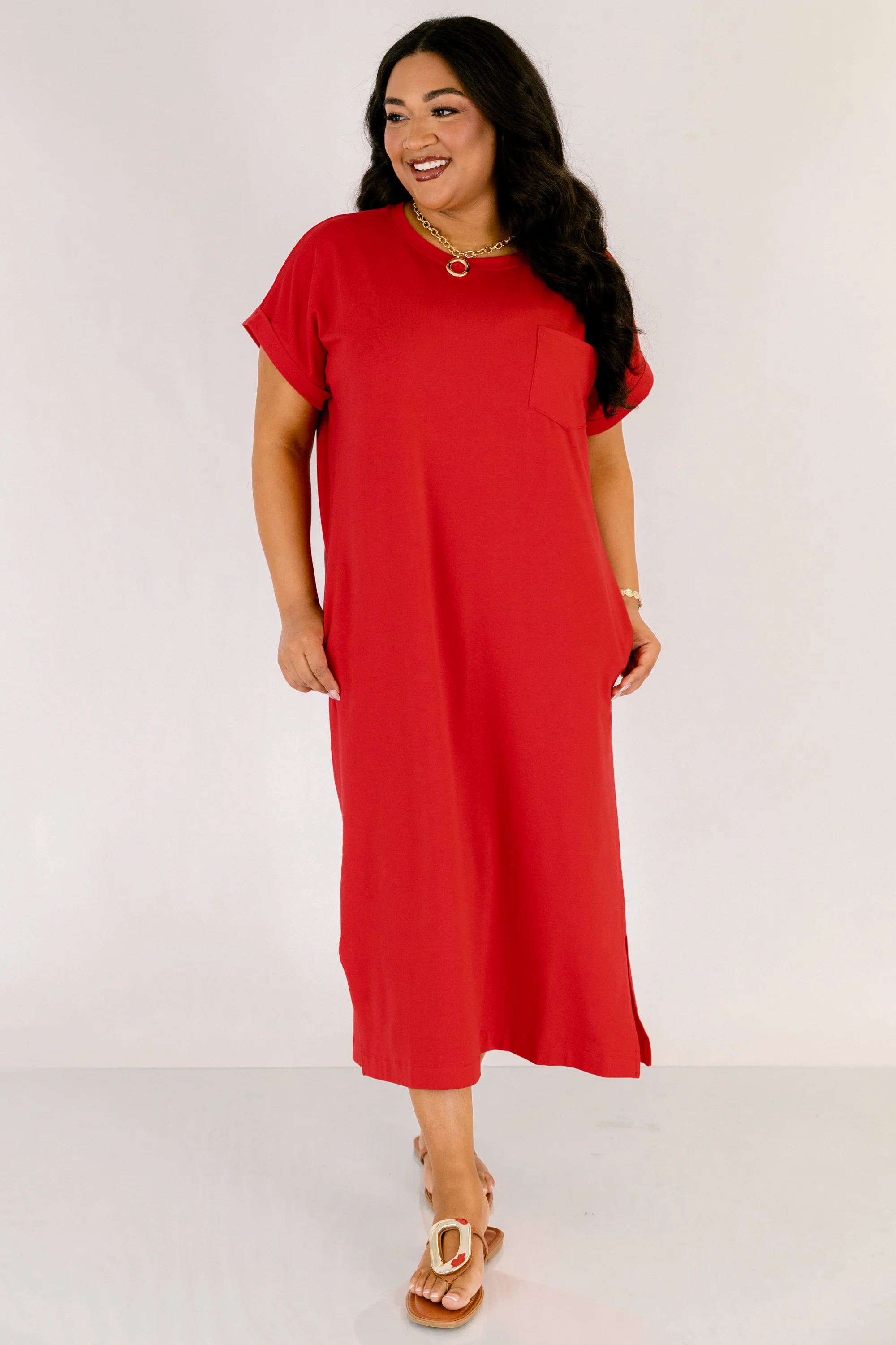 The Done Deal Dress, Ruby Red - Image 2