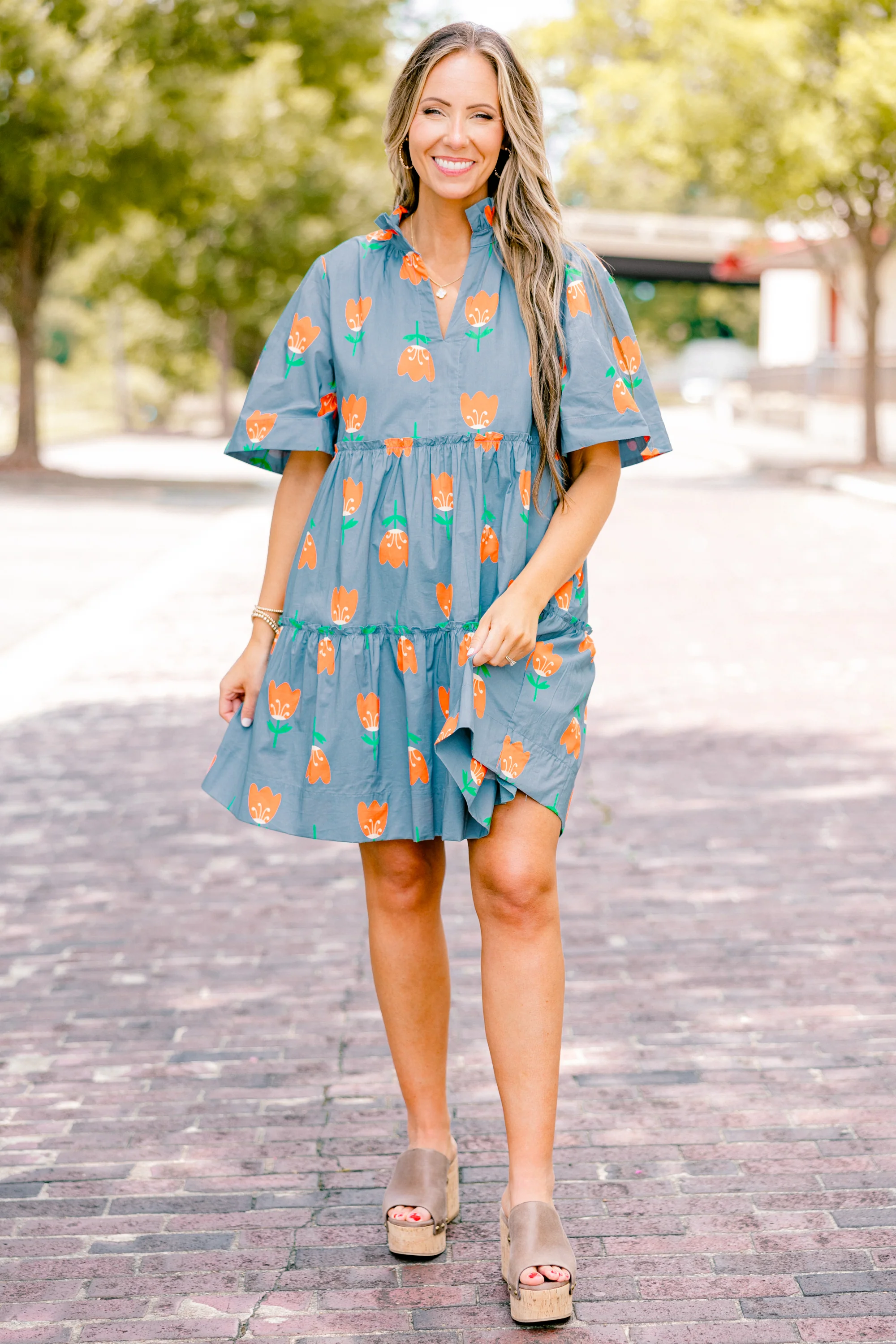 The Edge Dress, Orange Tulip - Image 3