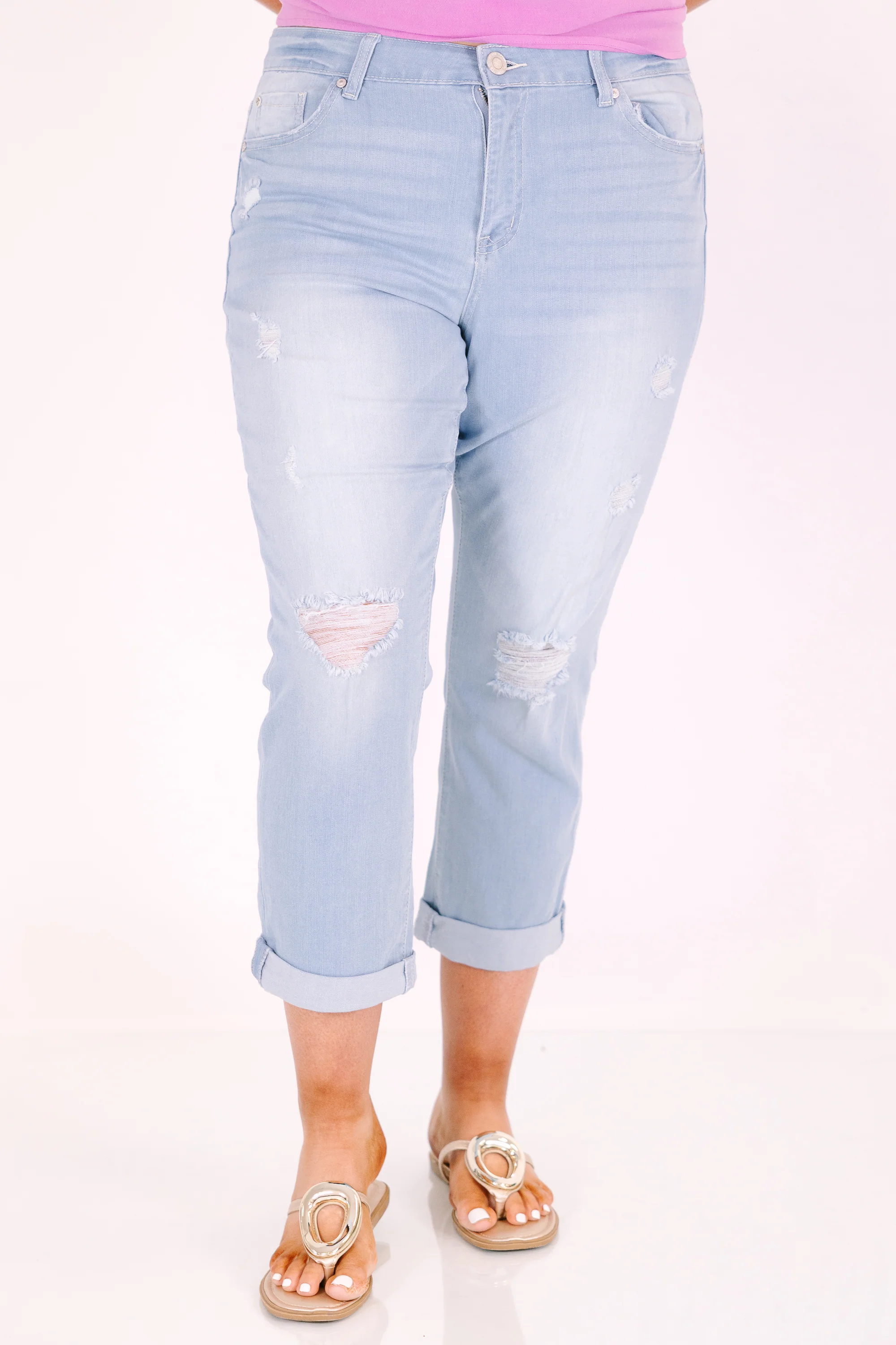 The Good Things Capris, Light Wash - Image 3