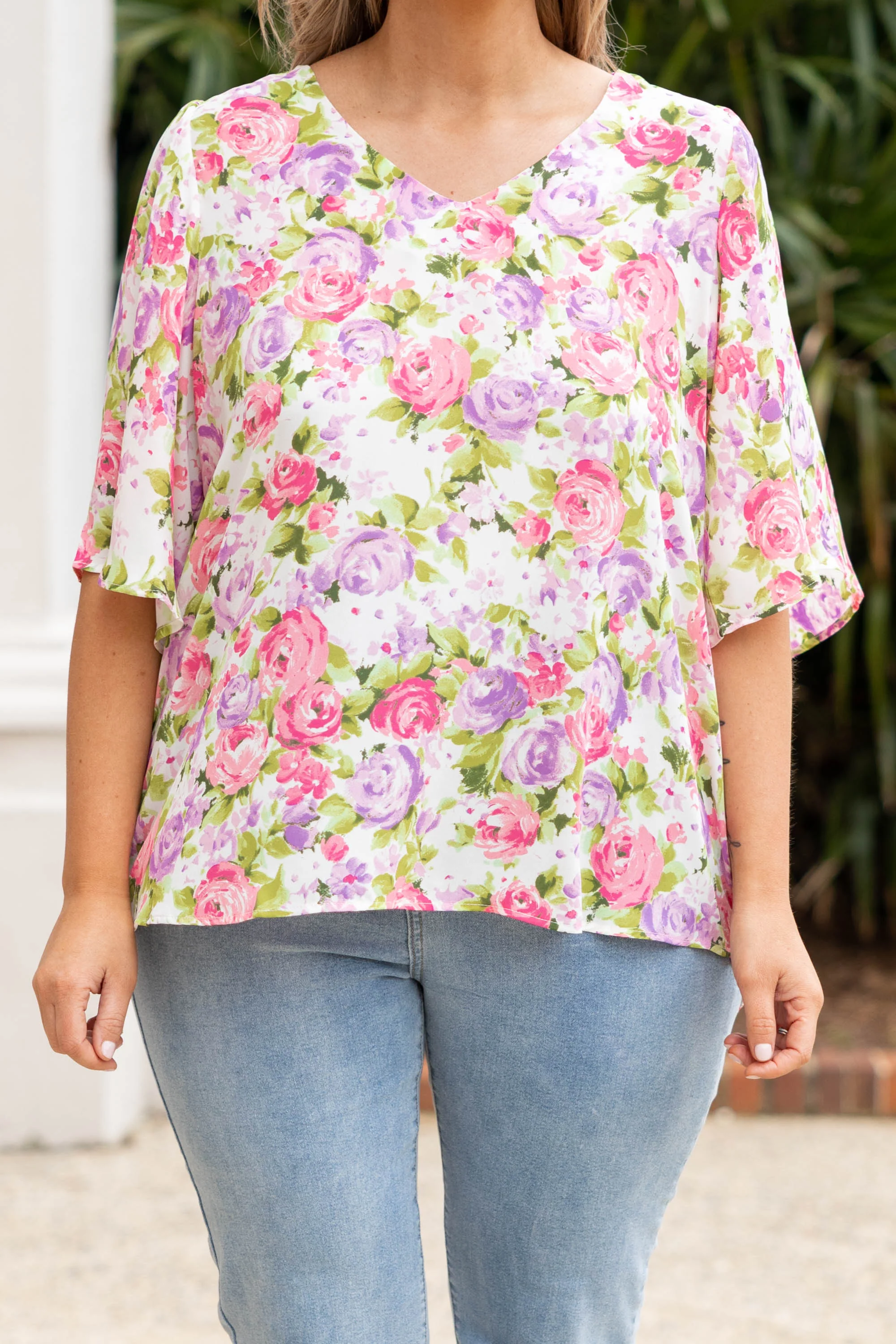 The Latest Night Top, Ivory Multi - Image 4