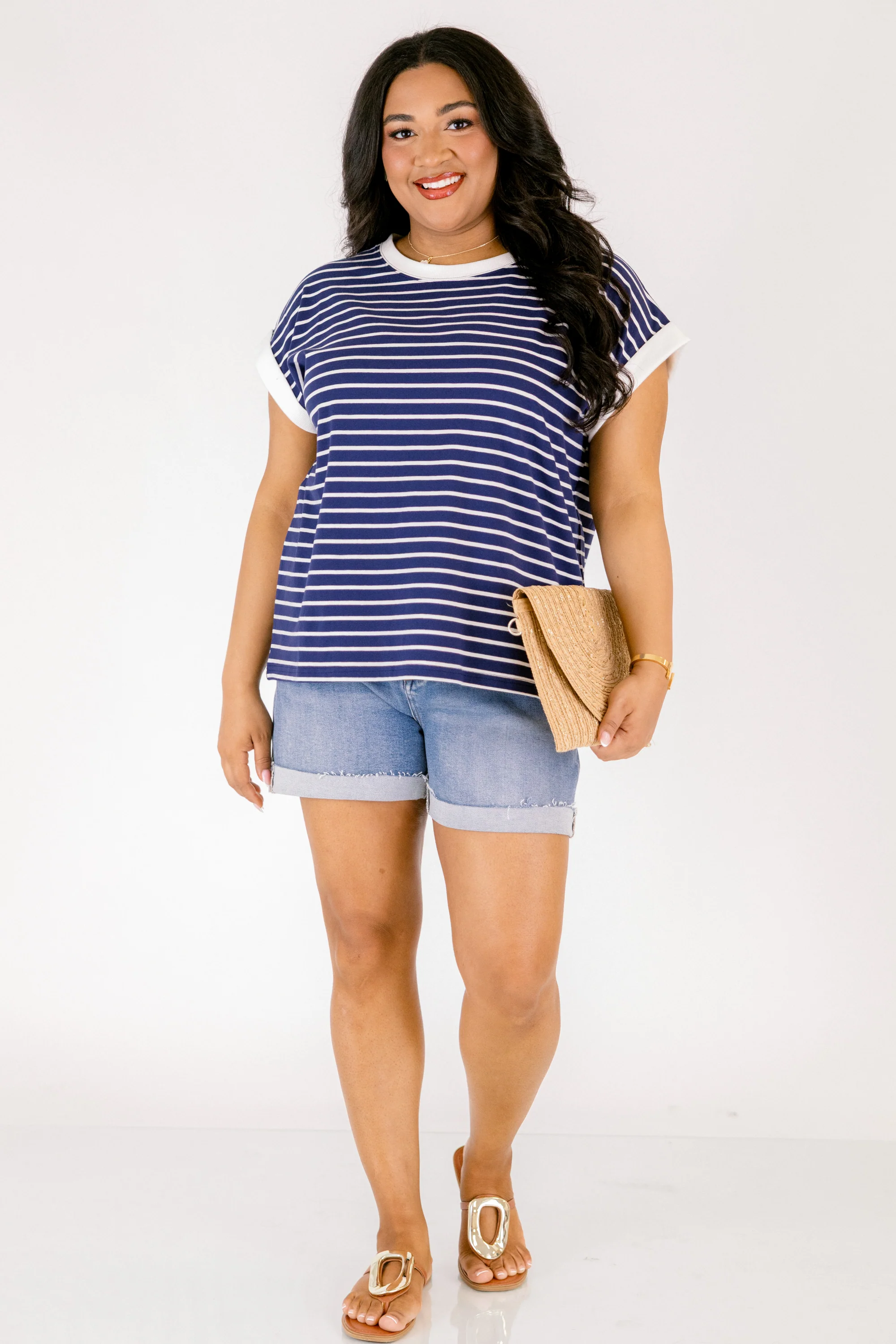 The Savannah Stroll Striped Tee, Navy - Image 3