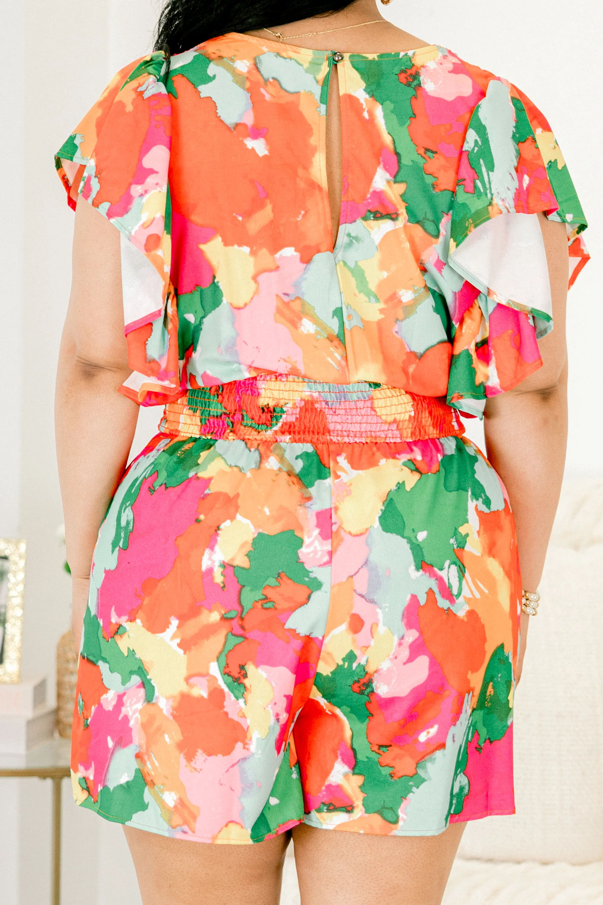 The Space Between Romper, Orange - Image 6