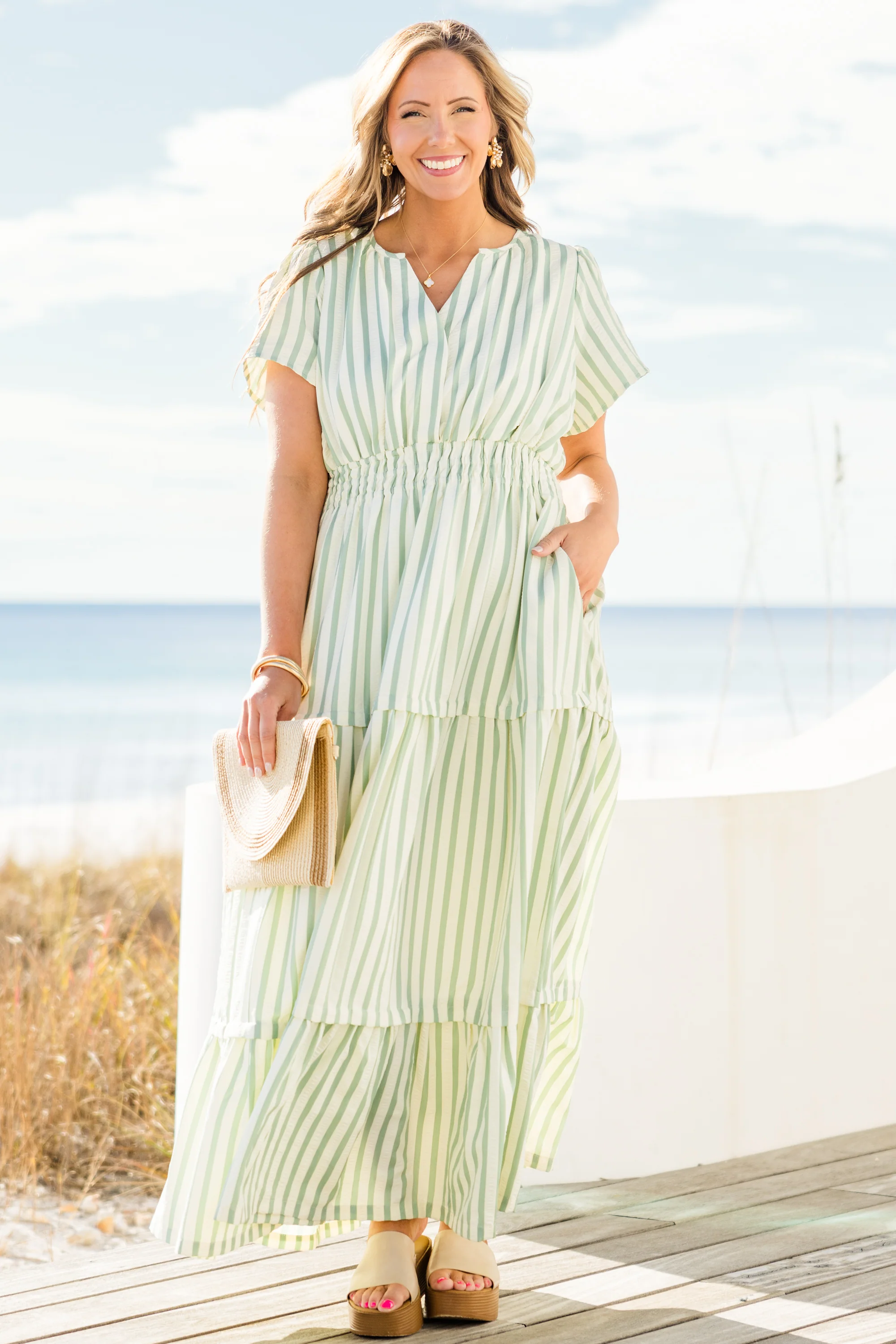 This & That Maxi Dress, Green - Image 3