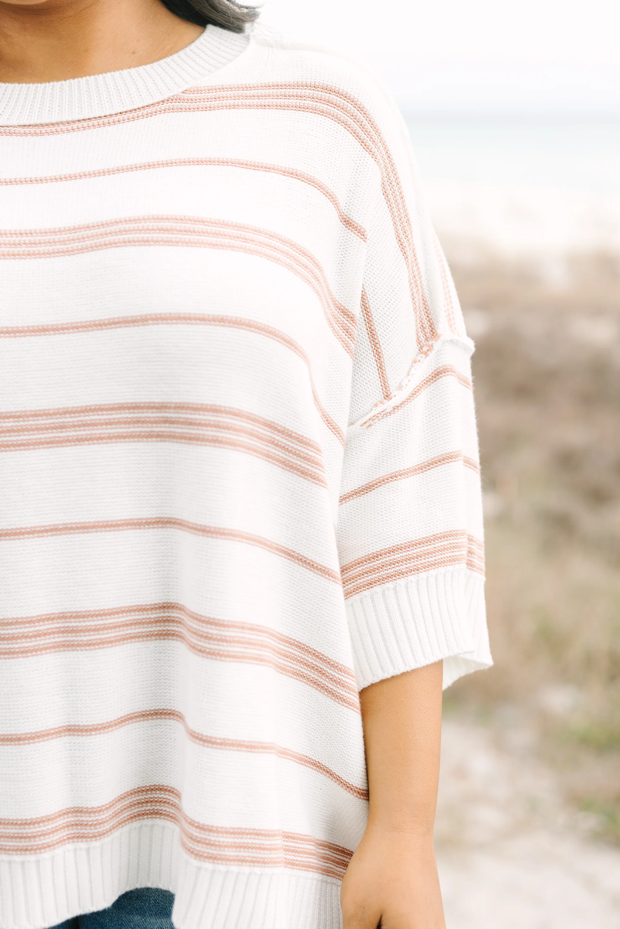 Time Will Tell Sweater, White-Tan - Image 4