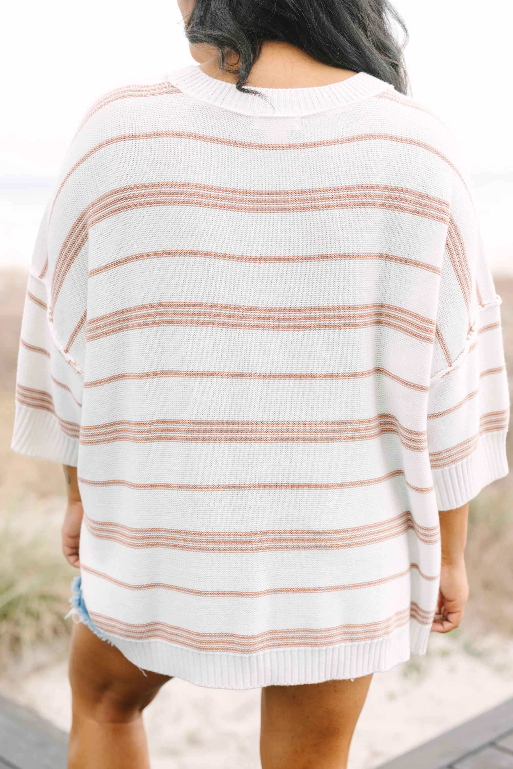 Time Will Tell Sweater, White-Tan - Image 6