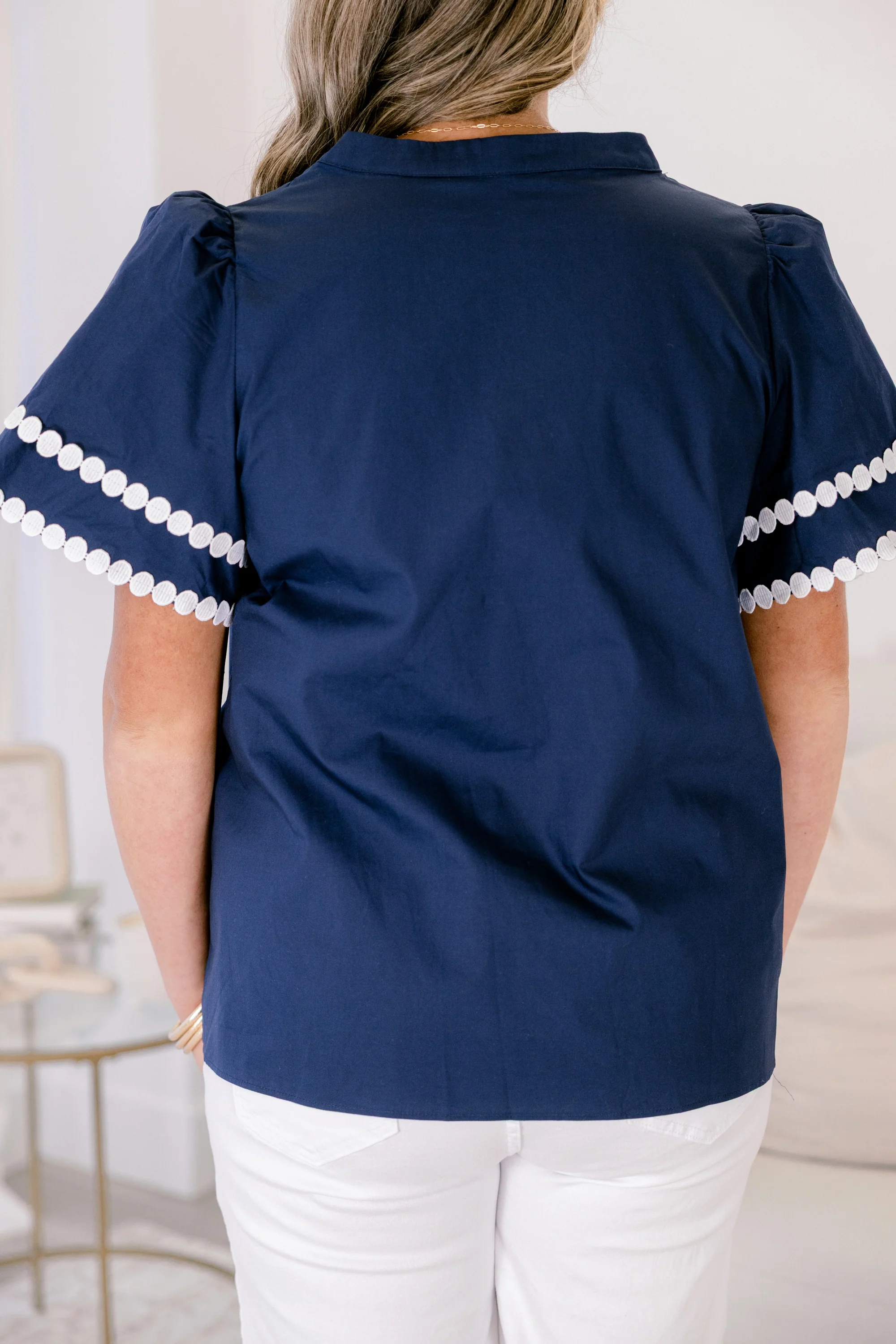 Treading Lightly Top, Navy - Image 6