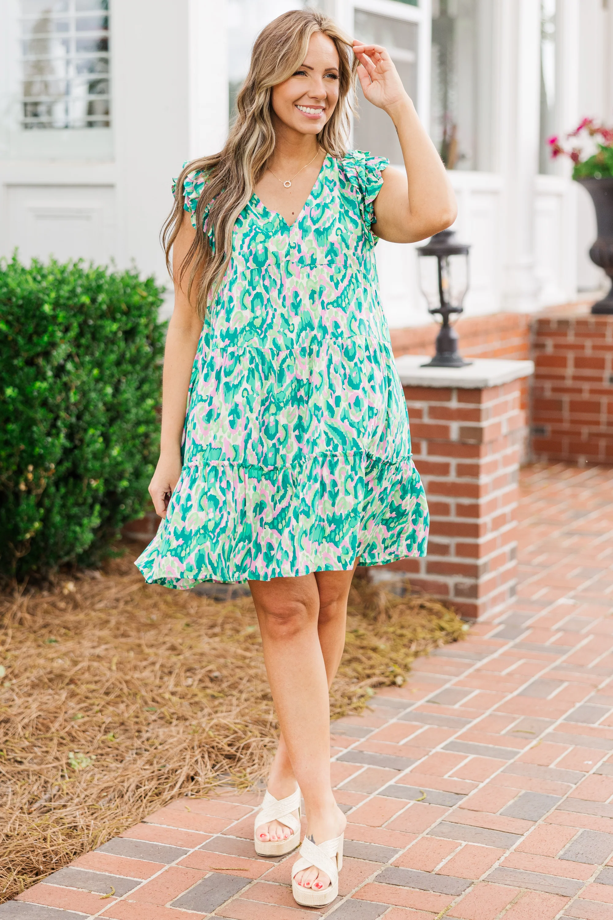 True Happiness Dress, Green - Image 3